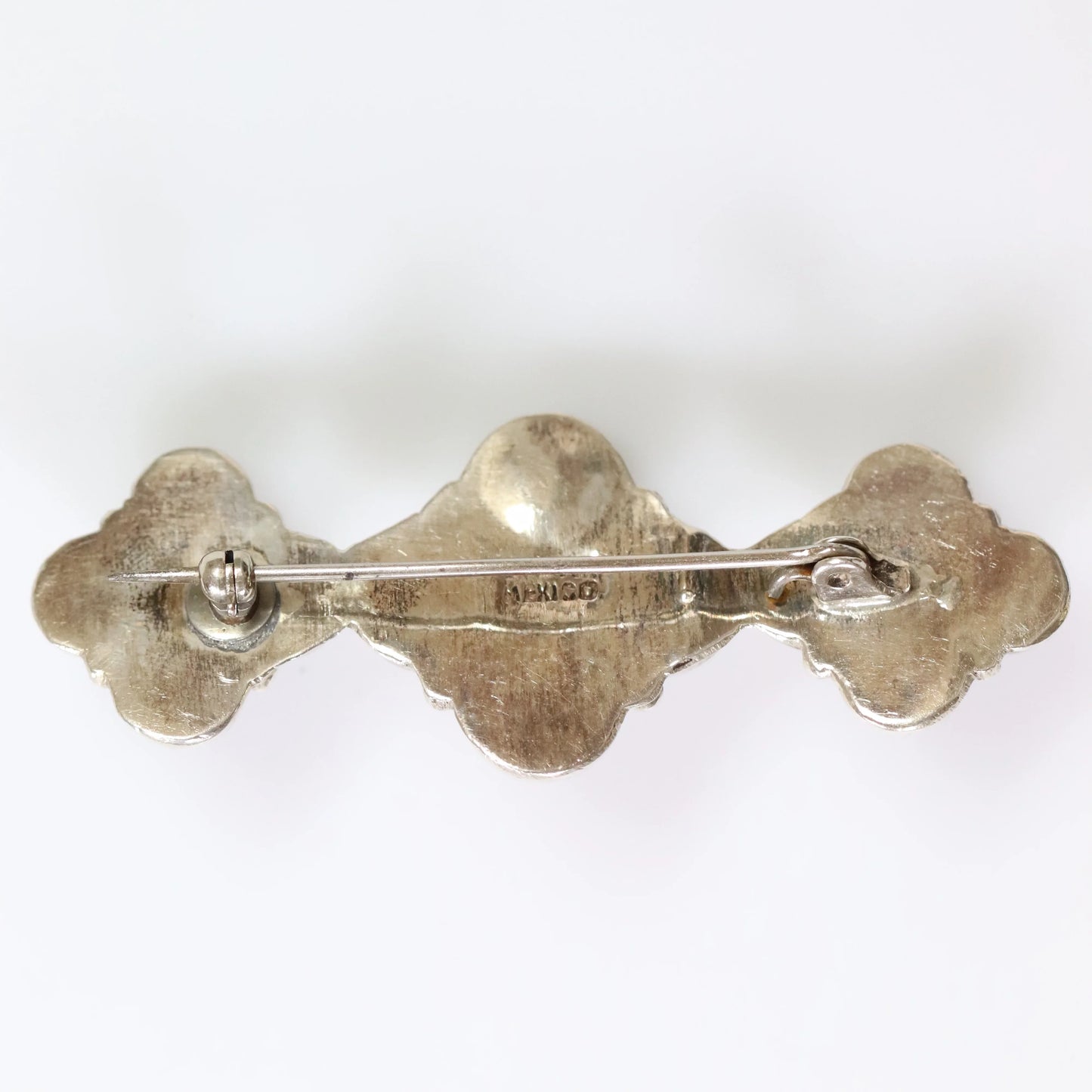 Vintage Silver Mexican Jewelry | Early Century Amethyst Brooch - Carmel Fine Silver Jewelry
