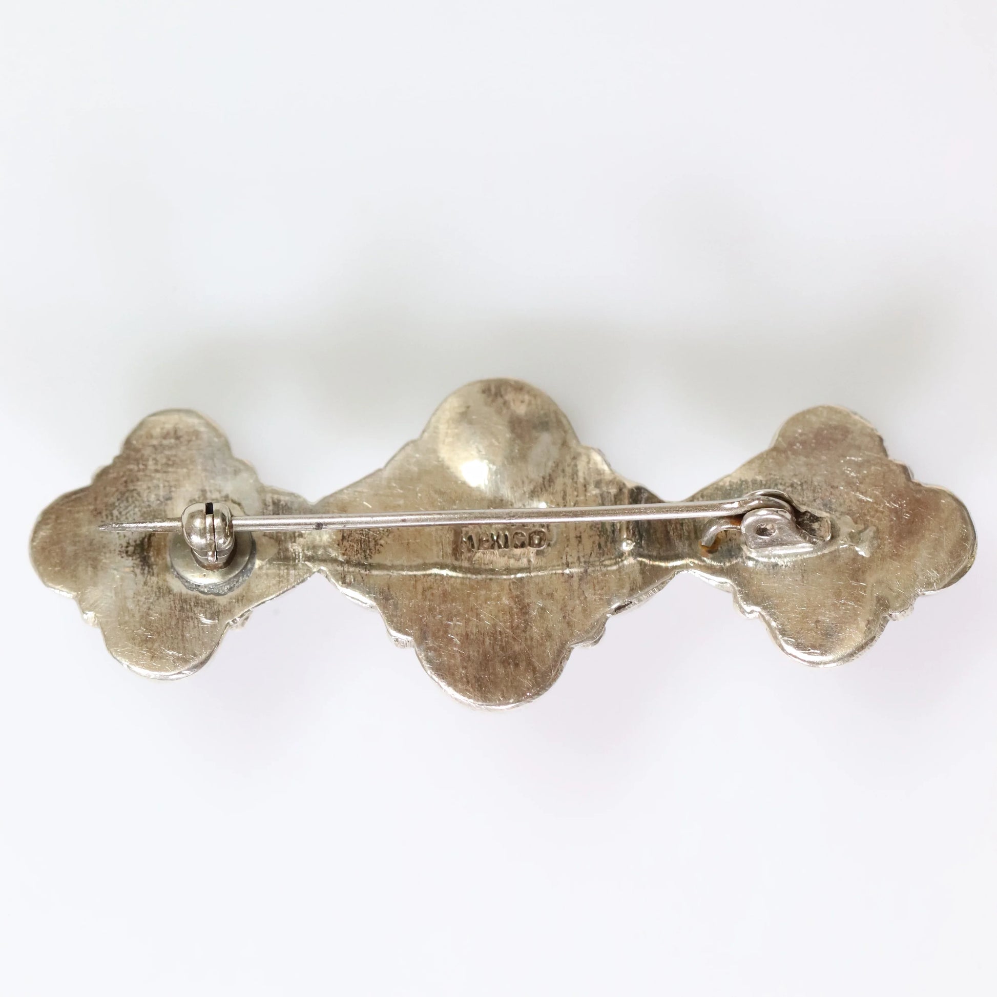 Vintage Silver Mexican Jewelry | Early Century Amethyst Brooch - Carmel Fine Silver Jewelry