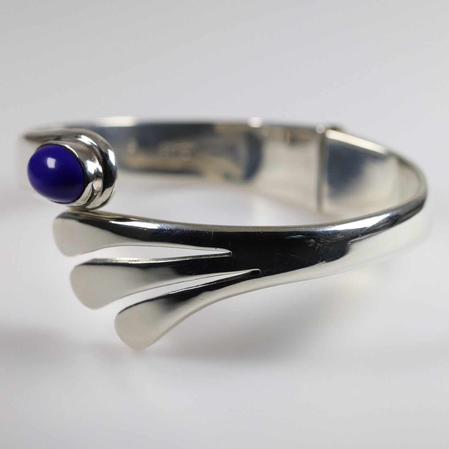 Vintage Silver Mexican Jewelry | Lapis Lazuli Modernist Bracelet - Carmel Fine Silver Jewelry