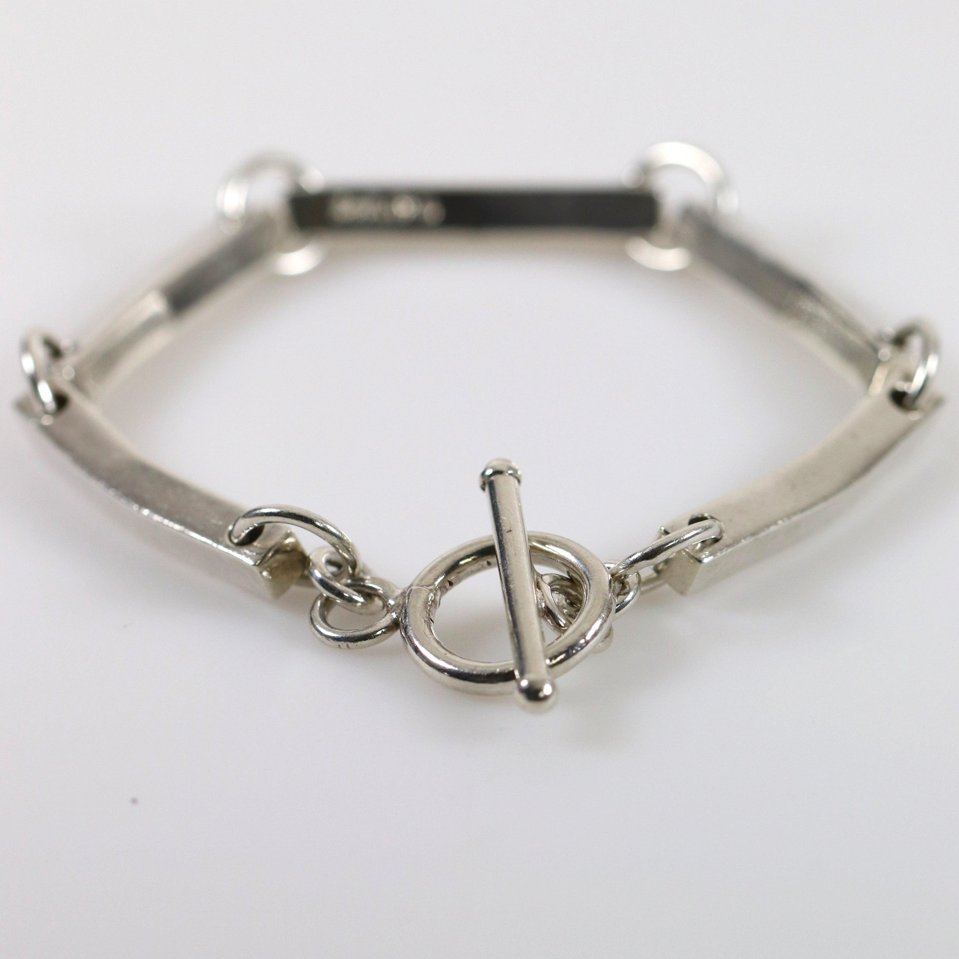 Vintage Silver Mexican Jewelry | Modernist Bar Link Toggle Bracelet - Carmel Fine Silver Jewelry