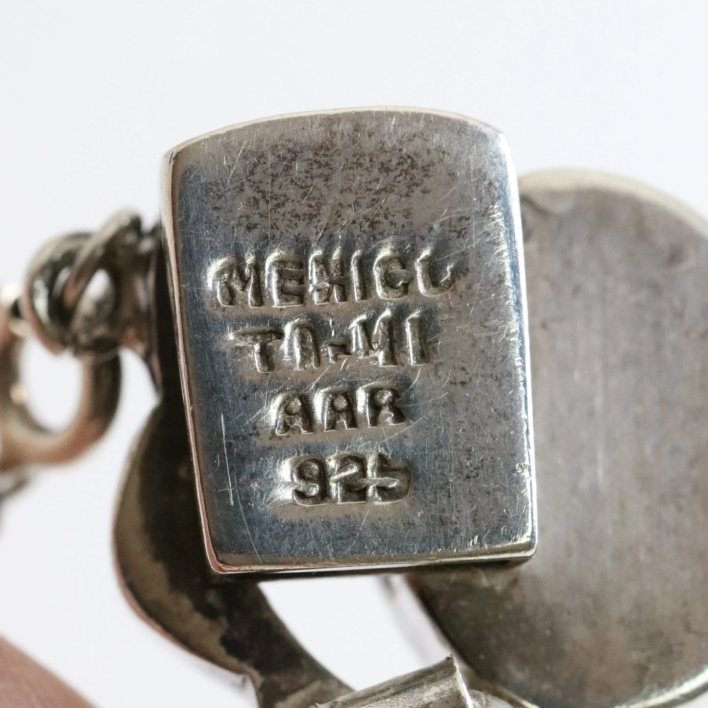 Vintage Taxco Artisan Jewelry | Onyx Floral Design Link Bracelet Mexico - Carmel Fine Silver Jewelry