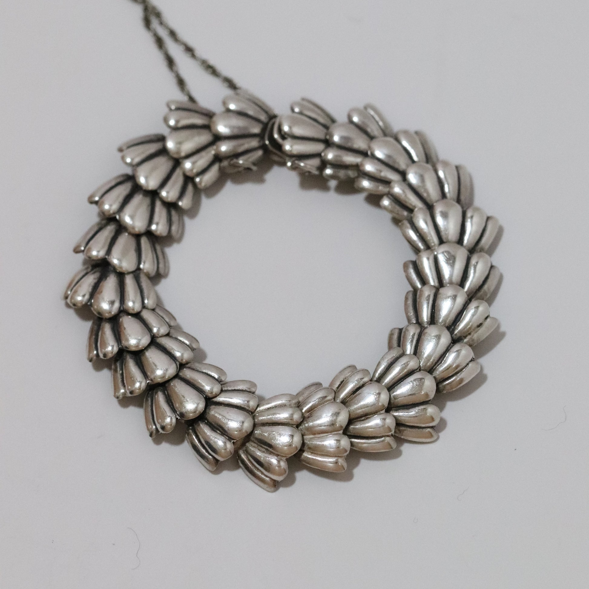 Vintage Taxco Los Castillo Jewelry | Silver Floral Panel Bracelet 168 Mexico - Carmel Fine Silver Jewelry