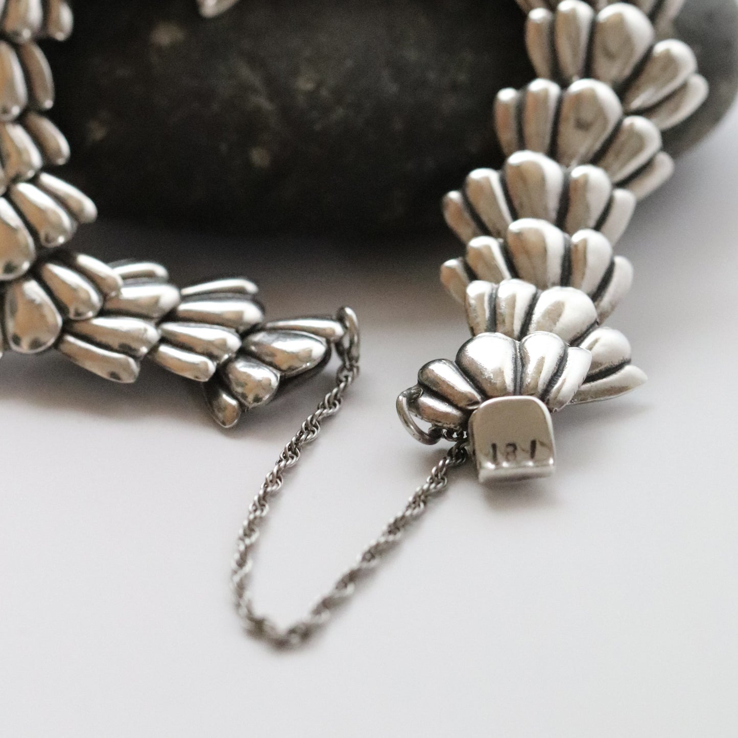 Vintage Taxco Los Castillo Jewelry | Silver Floral Panel Bracelet 168 Mexico - Carmel Fine Silver Jewelry