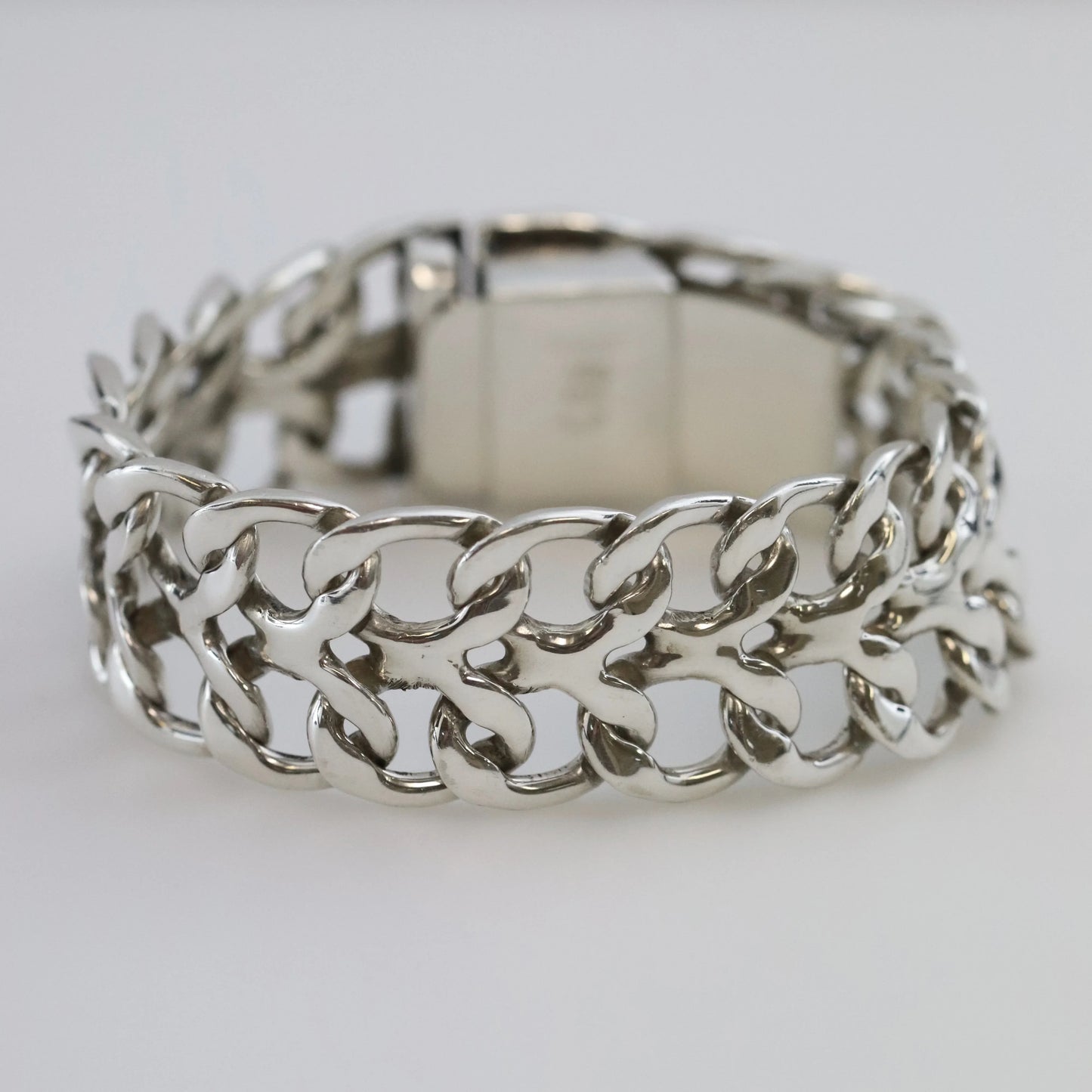 Vintage Taxco Rodolfo Espinoza Jewelry | Double Curb Open Work Bracelet - Carmel Fine Silver Jewelry
