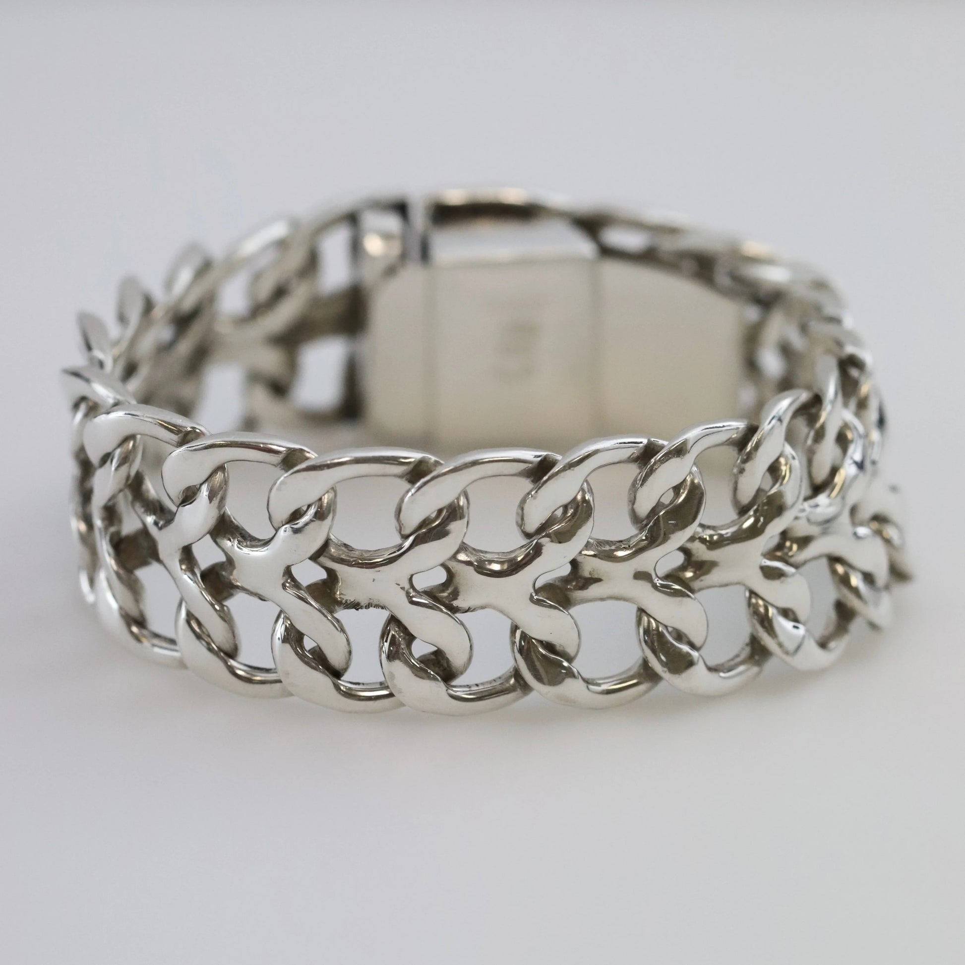 Vintage Taxco Rodolfo Espinoza Jewelry | Double Curb Open Work Bracelet - Carmel Fine Silver Jewelry