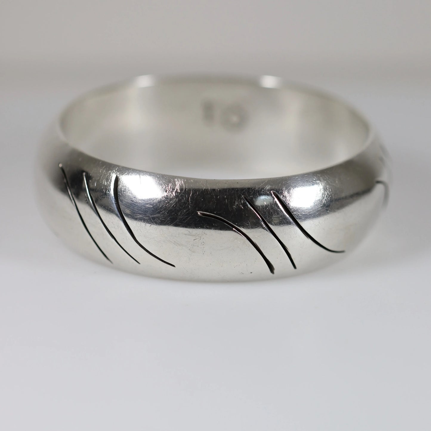 Vintage Taxco Silver Mexican Jewelry | Chunky Modernist Bangle Bracelet - Carmel Fine Silver Jewelry