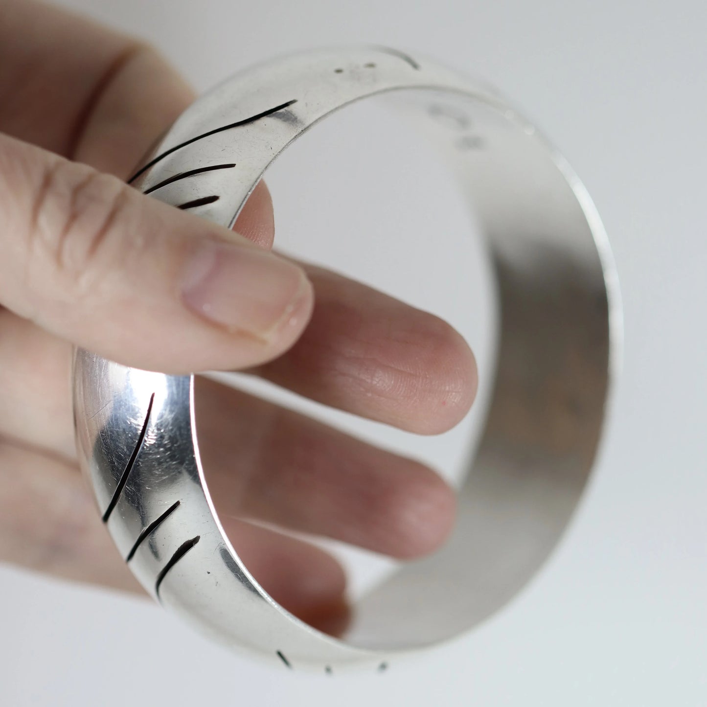 Vintage Taxco Silver Mexican Jewelry | Chunky Modernist Bangle Bracelet - Carmel Fine Silver Jewelry