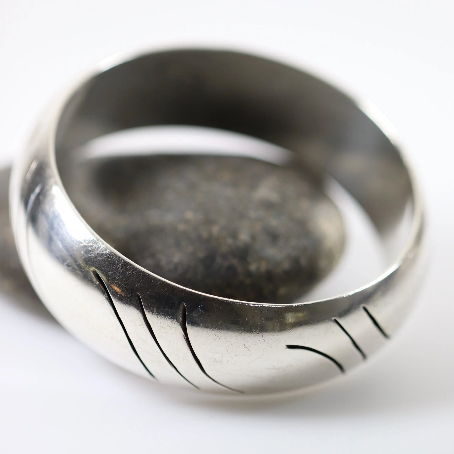 Vintage Taxco Silver Mexican Jewelry | Chunky Modernist Bangle Bracelet - Carmel Fine Silver Jewelry