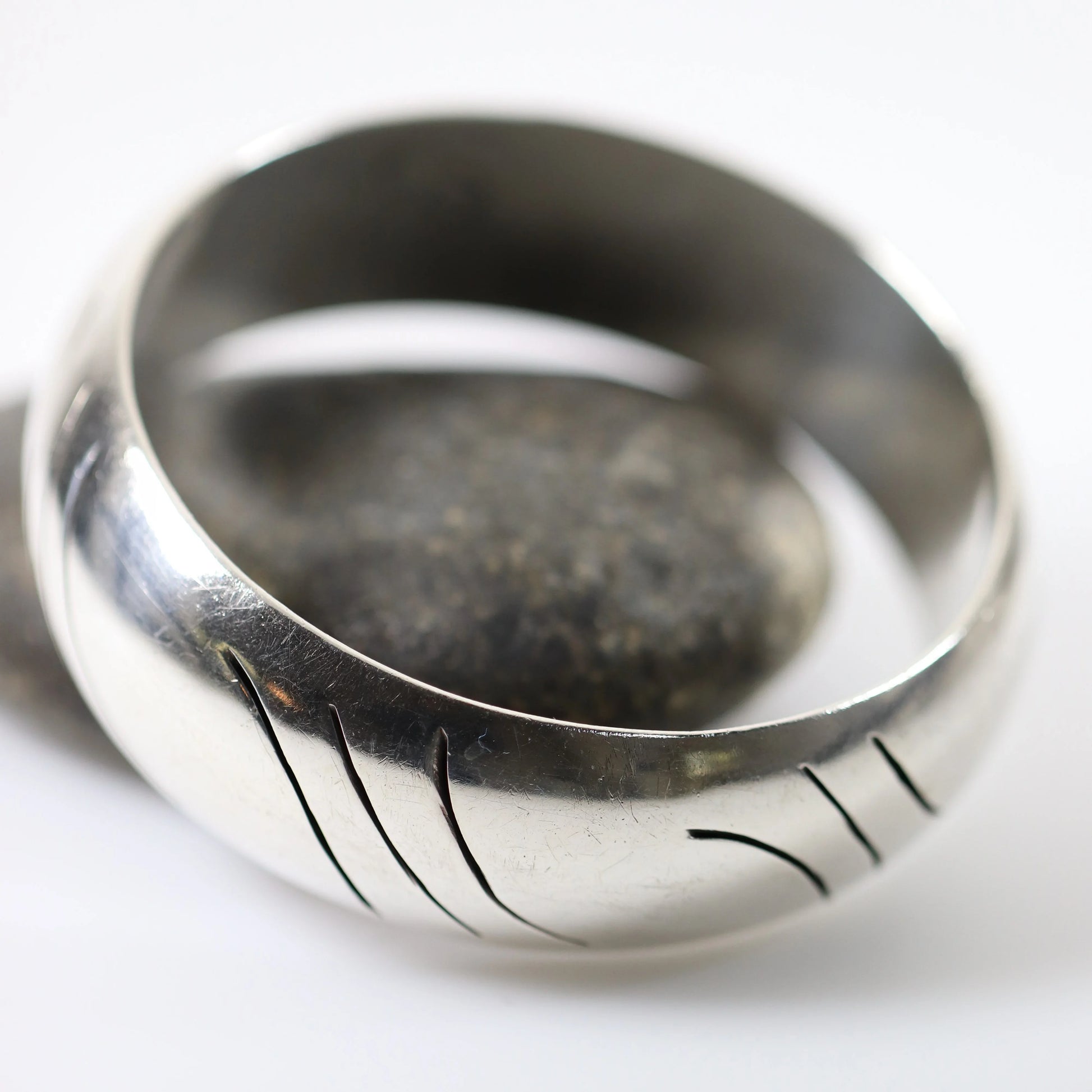 Vintage Taxco Silver Mexican Jewelry | Chunky Modernist Bangle Bracelet - Carmel Fine Silver Jewelry