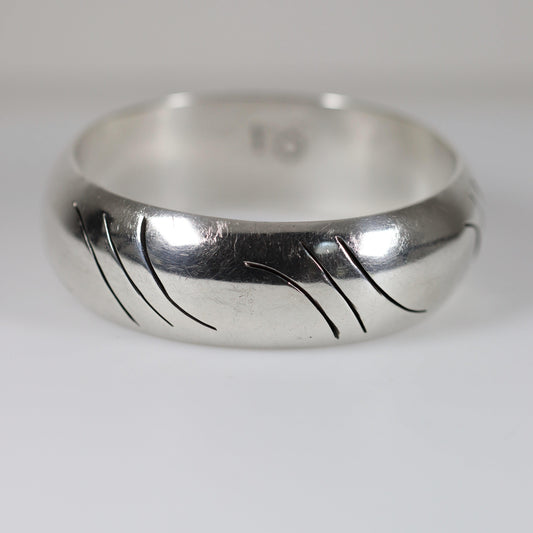 Vintage Taxco Silver Mexican Jewelry | Chunky Modernist Bangle Bracelet - Carmel FSJ