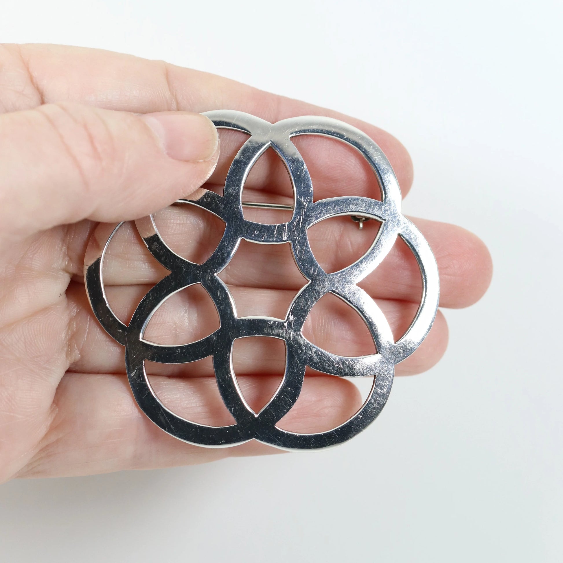 Vintage Taxco Silver Mexican Jewelry | Geometric Statement Brooch Mexico - Carmel Fine Silver Jewelry