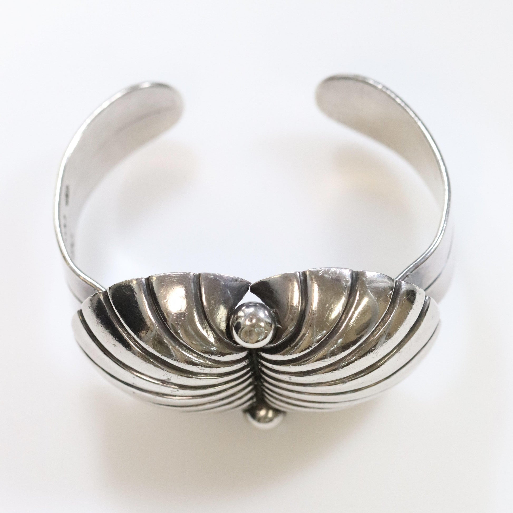 Vintage Taxco Silver Mexican Jewelry | Raphael Dominguez Heavy Cuff Bracelet - Carmel Fine Silver Jewelry