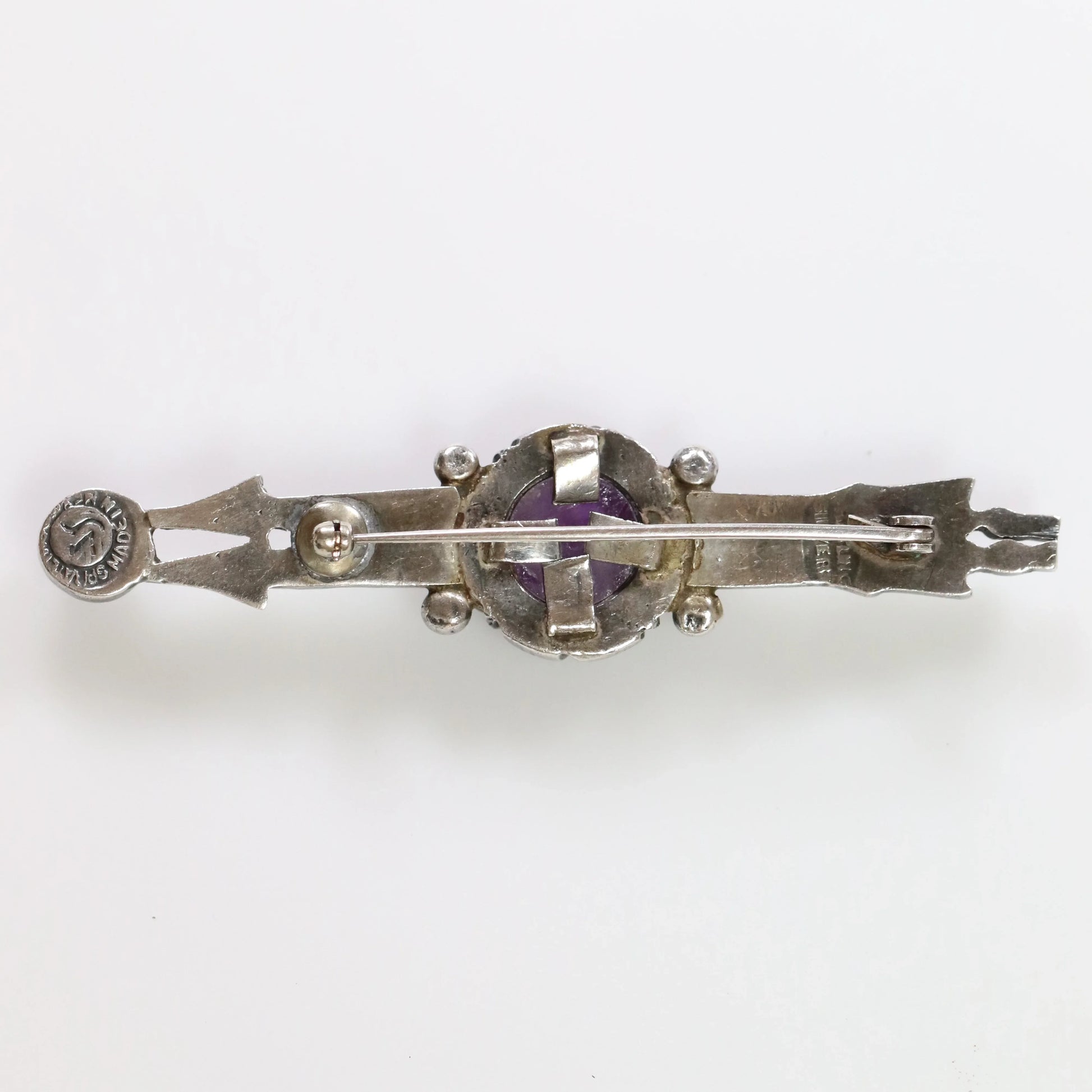 Vintage Taxco William Spratling Jewelry | Amethyst Tribal Arrow Brooch - Carmel Fine Silver Jewelry