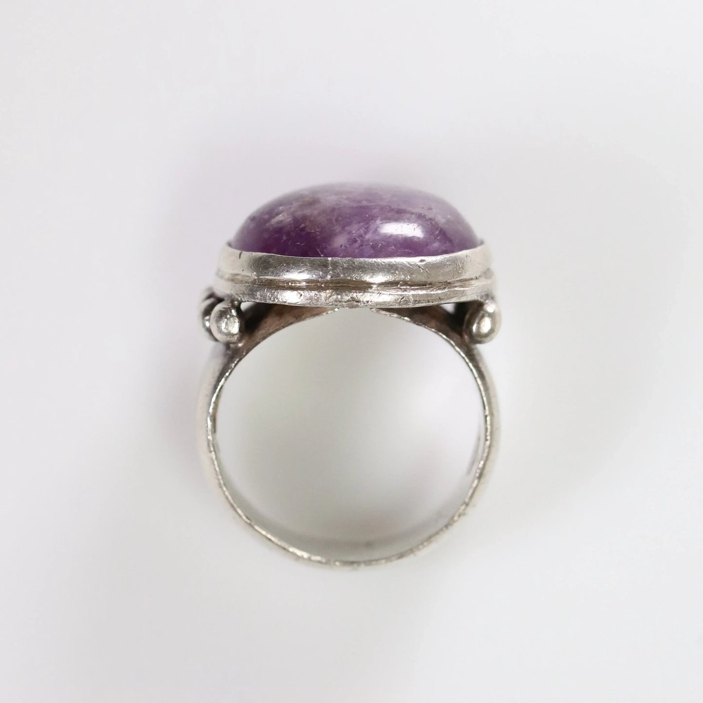 Vintage William Spratling Jewelry | Amethyst Mid-Century Statement Ring Mexico (US 8 3/4) - Carmel Fine Silver Jewelry