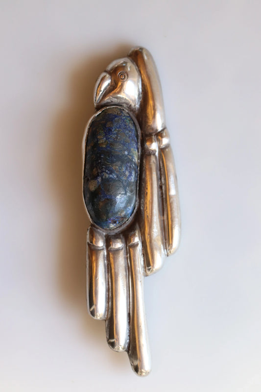 Vintage William Spratling Jewelry | Azurmalachite Lorenzo Brooch Mexico - Carmel Fine Silver Jewelry