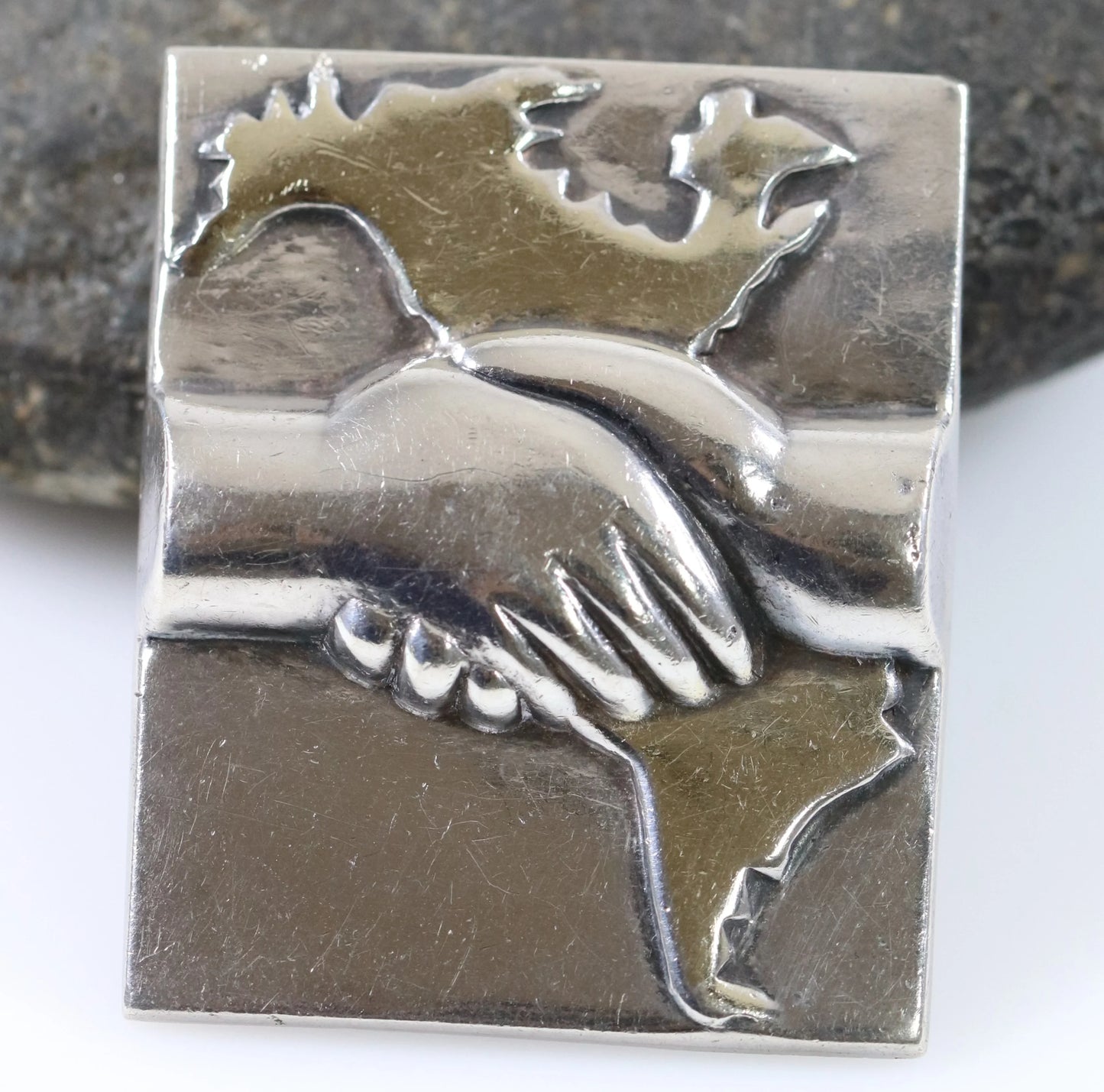 Vintage William Spratling Jewelry | Continental Solidarity Brooch Taxco, Mexico - Carmel Fine Silver Jewelry