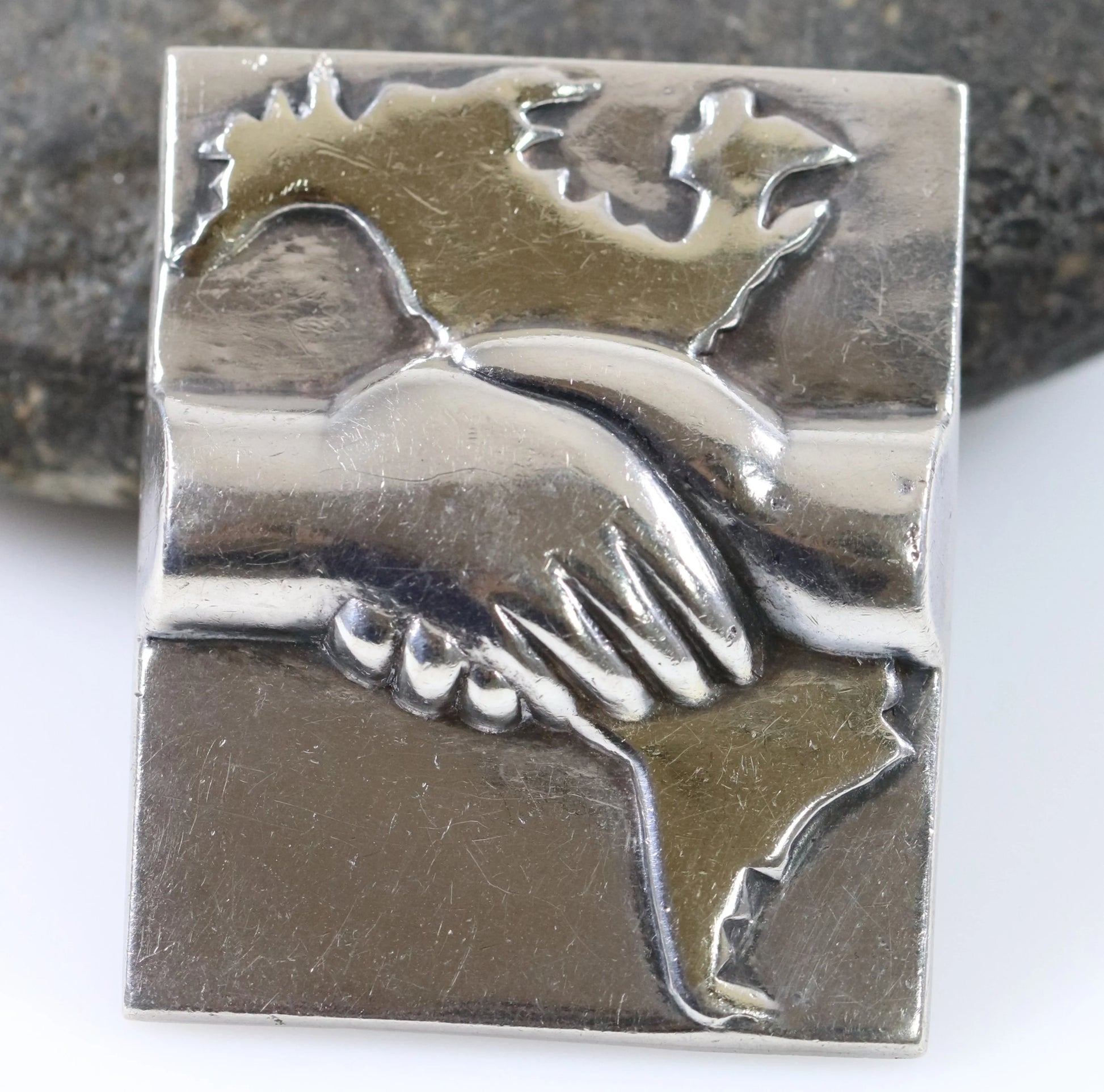Vintage William Spratling Jewelry | Continental Solidarity Brooch Taxco, Mexico - Carmel Fine Silver Jewelry