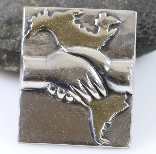 Vintage William Spratling Jewelry | Continental Solidarity Brooch Taxco, Mexico - Carmel Fine Silver Jewelry