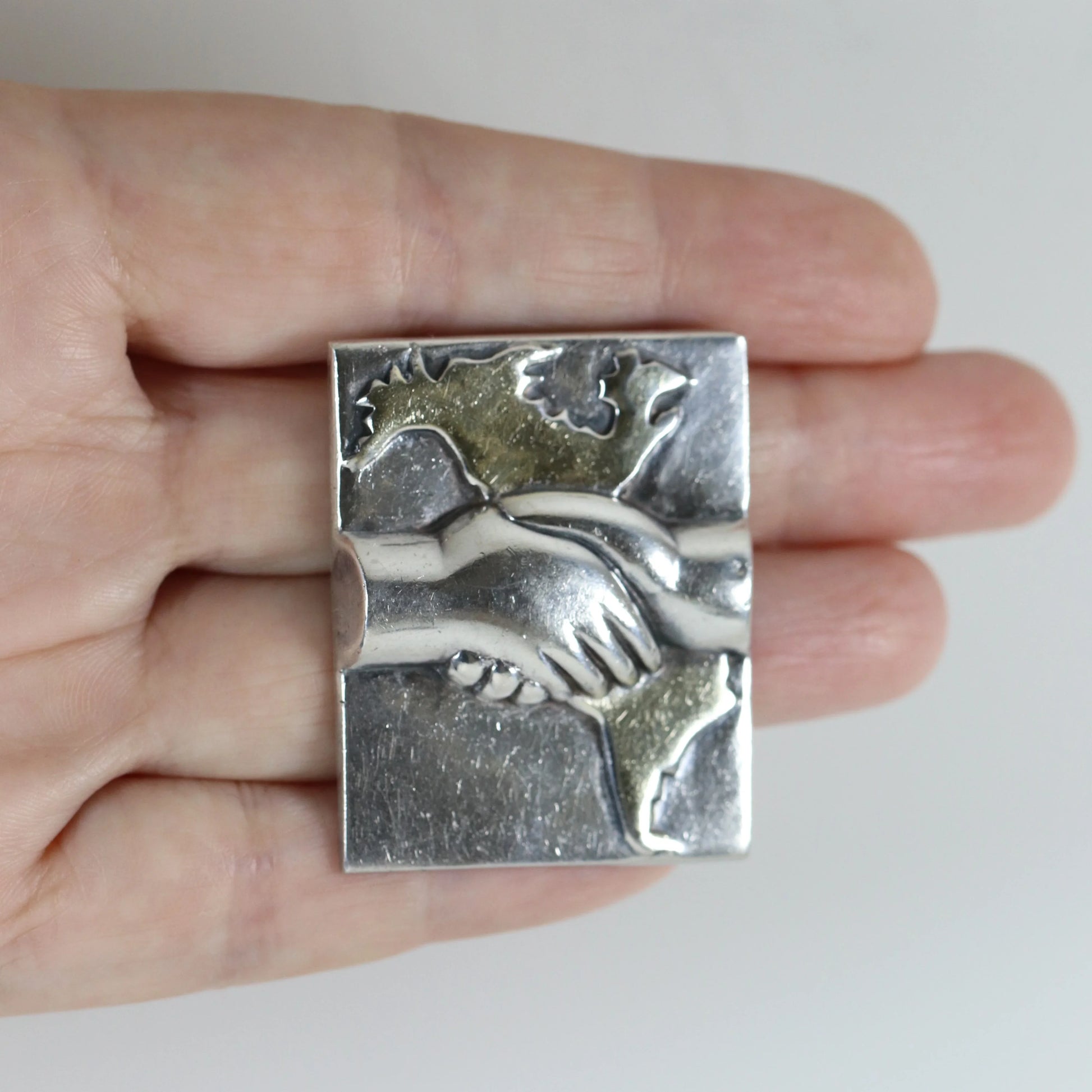 Vintage William Spratling Jewelry | Continental Solidarity Brooch Taxco, Mexico - Carmel Fine Silver Jewelry
