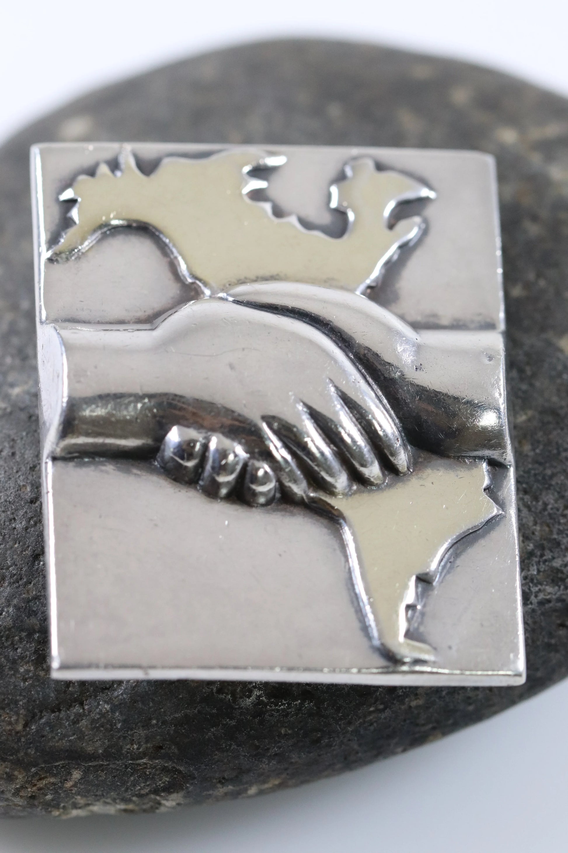 Vintage William Spratling Jewelry | Continental Solidarity Brooch Taxco, Mexico - Carmel Fine Silver Jewelry