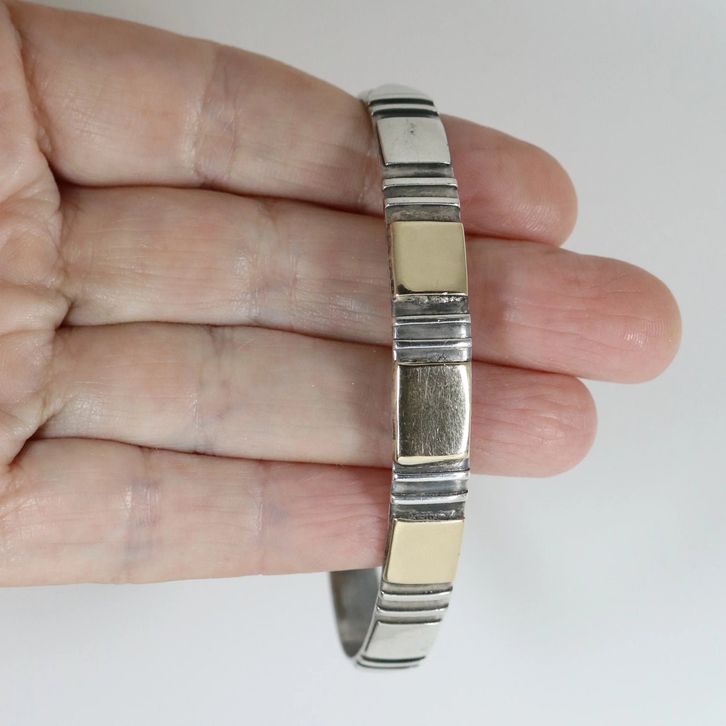 Vintage William Spratling Jewelry | Gilded Gold Sterling Silver Cuff Taxco Mexico - Carmel Fine Silver Jewelry