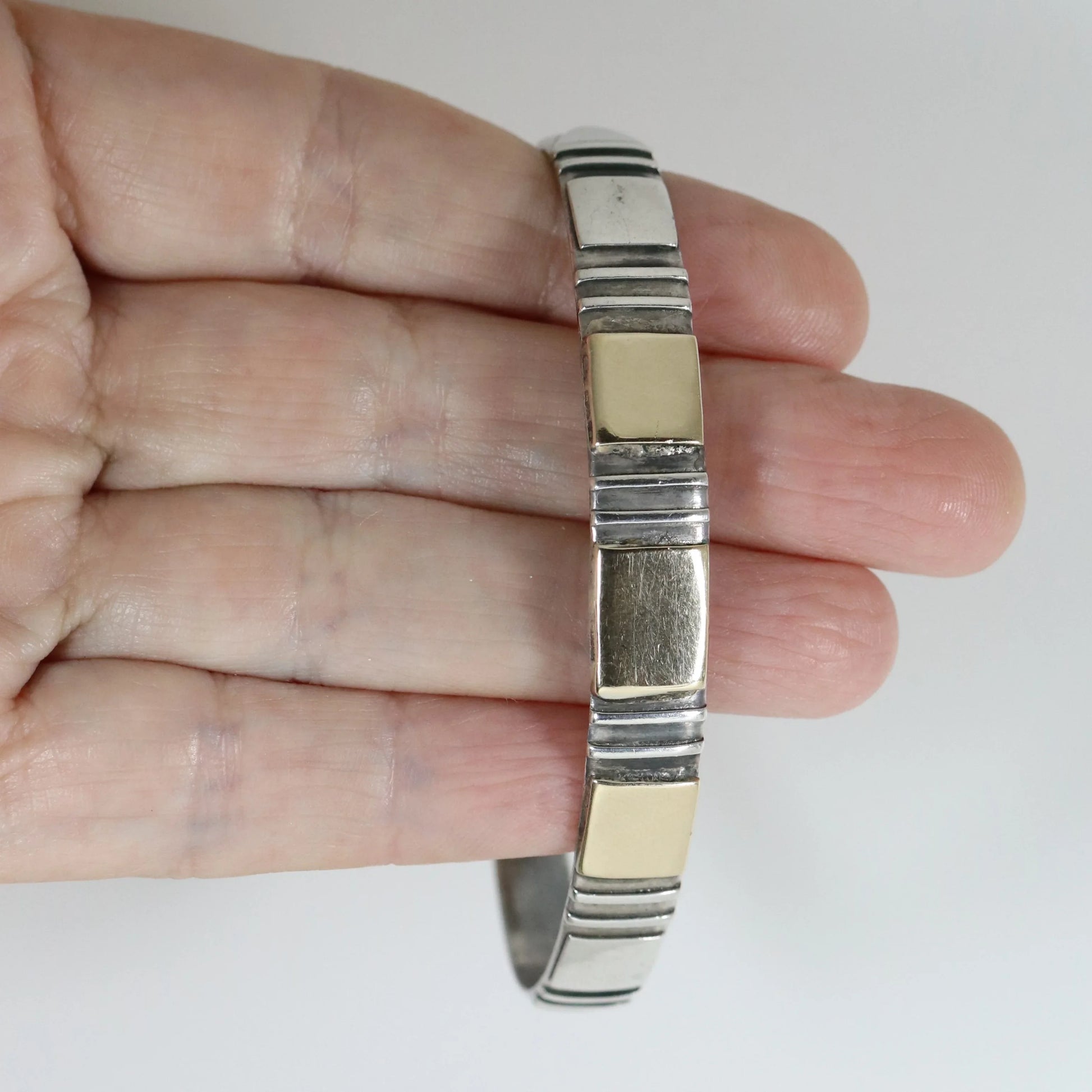 Vintage William Spratling Jewelry | Gilded Gold Sterling Silver Cuff Taxco Mexico - Carmel Fine Silver Jewelry