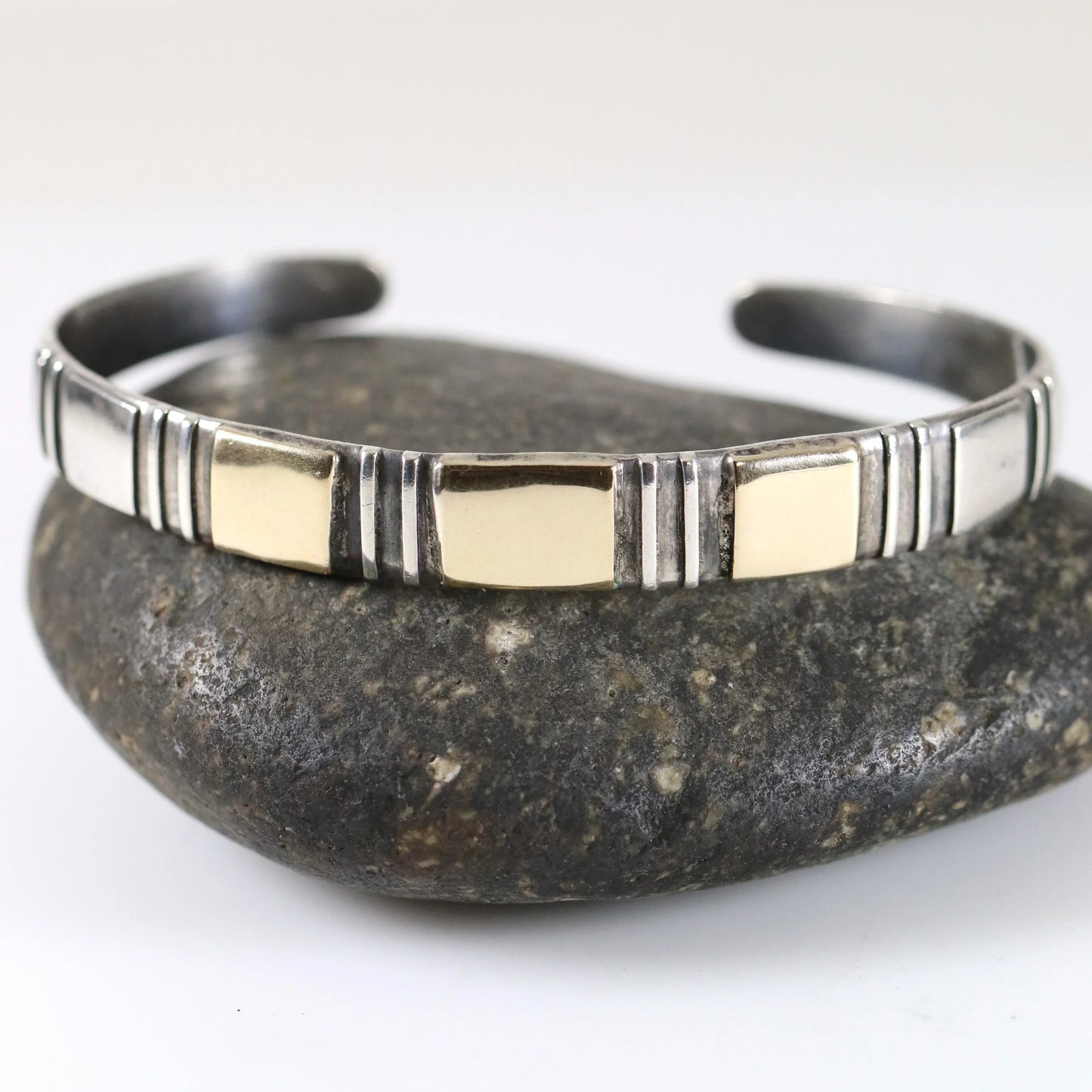Vintage William Spratling Jewelry | Gilded Gold Sterling Silver Cuff Taxco Mexico - Carmel Fine Silver Jewelry