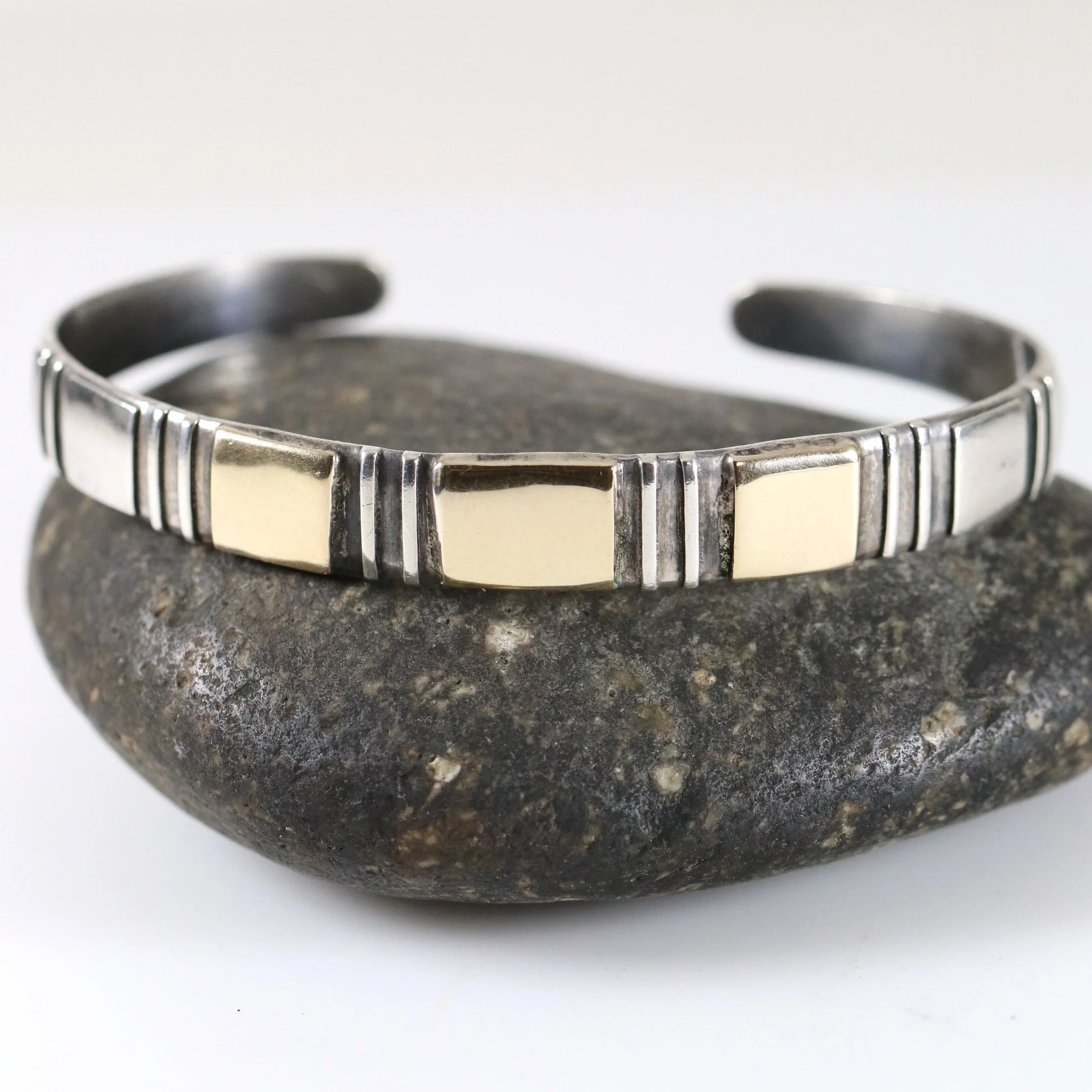 Vintage William Spratling Jewelry | Gilded Gold Sterling Silver Cuff Taxco Mexico - Carmel Fine Silver Jewelry