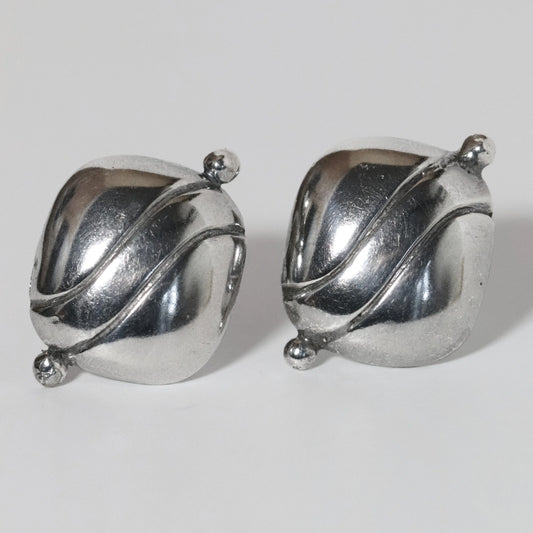 Vintage William Spratling Jewelry | Iconic Pillow Earrings Mexico - Carmel Fine Silver Jewelry