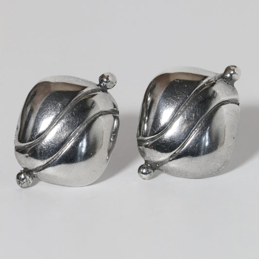 Vintage William Spratling Jewelry | Iconic Pillow Earrings Mexico - Carmel Fine Silver Jewelry