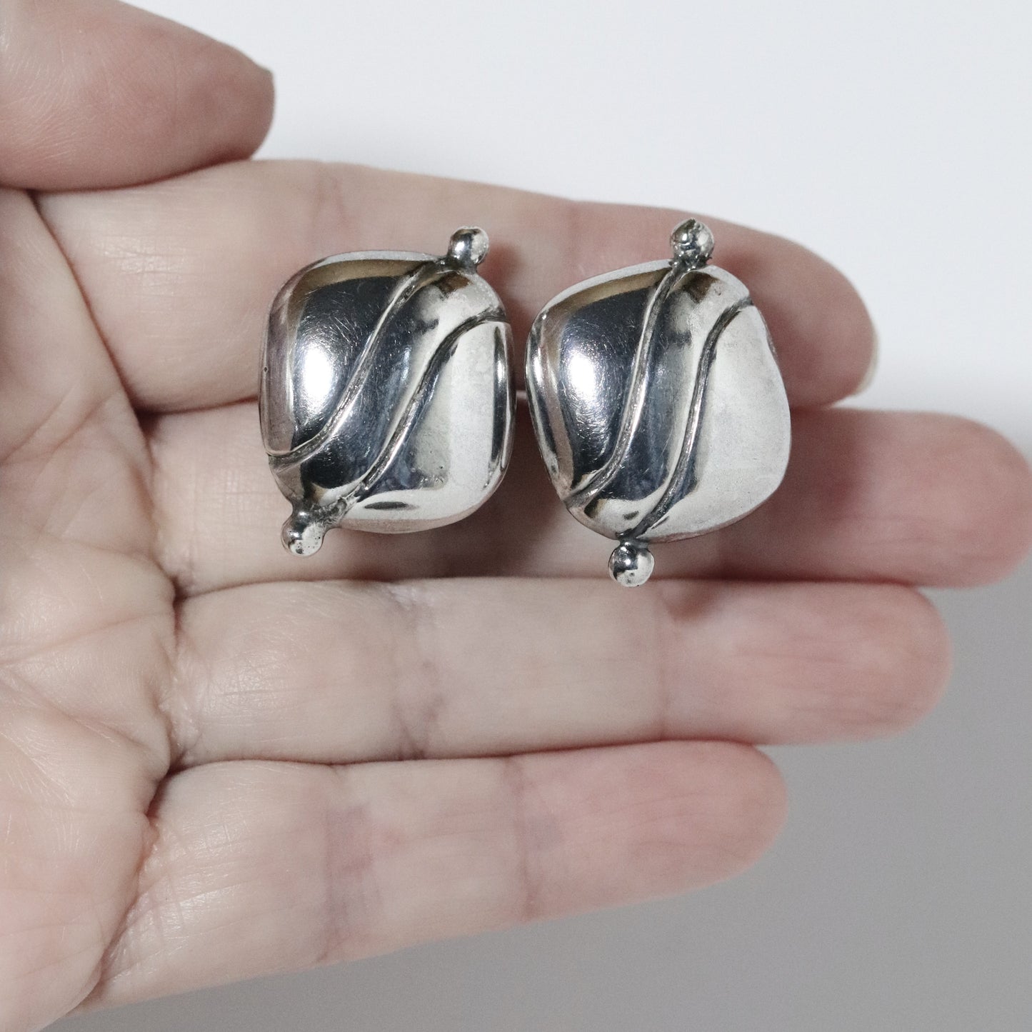 Vintage William Spratling Jewelry | Iconic Pillow Earrings Mexico - Carmel Fine Silver Jewelry