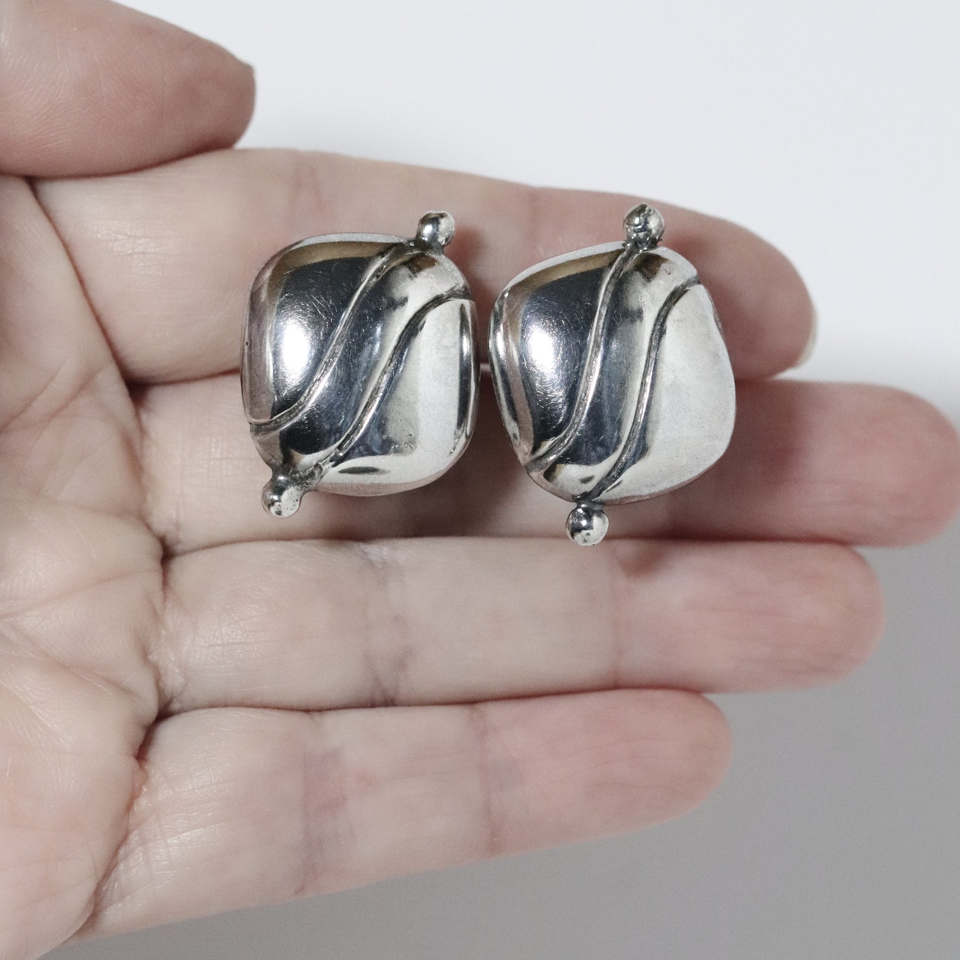 Vintage William Spratling Jewelry | Iconic Pillow Earrings Mexico - Carmel Fine Silver Jewelry
