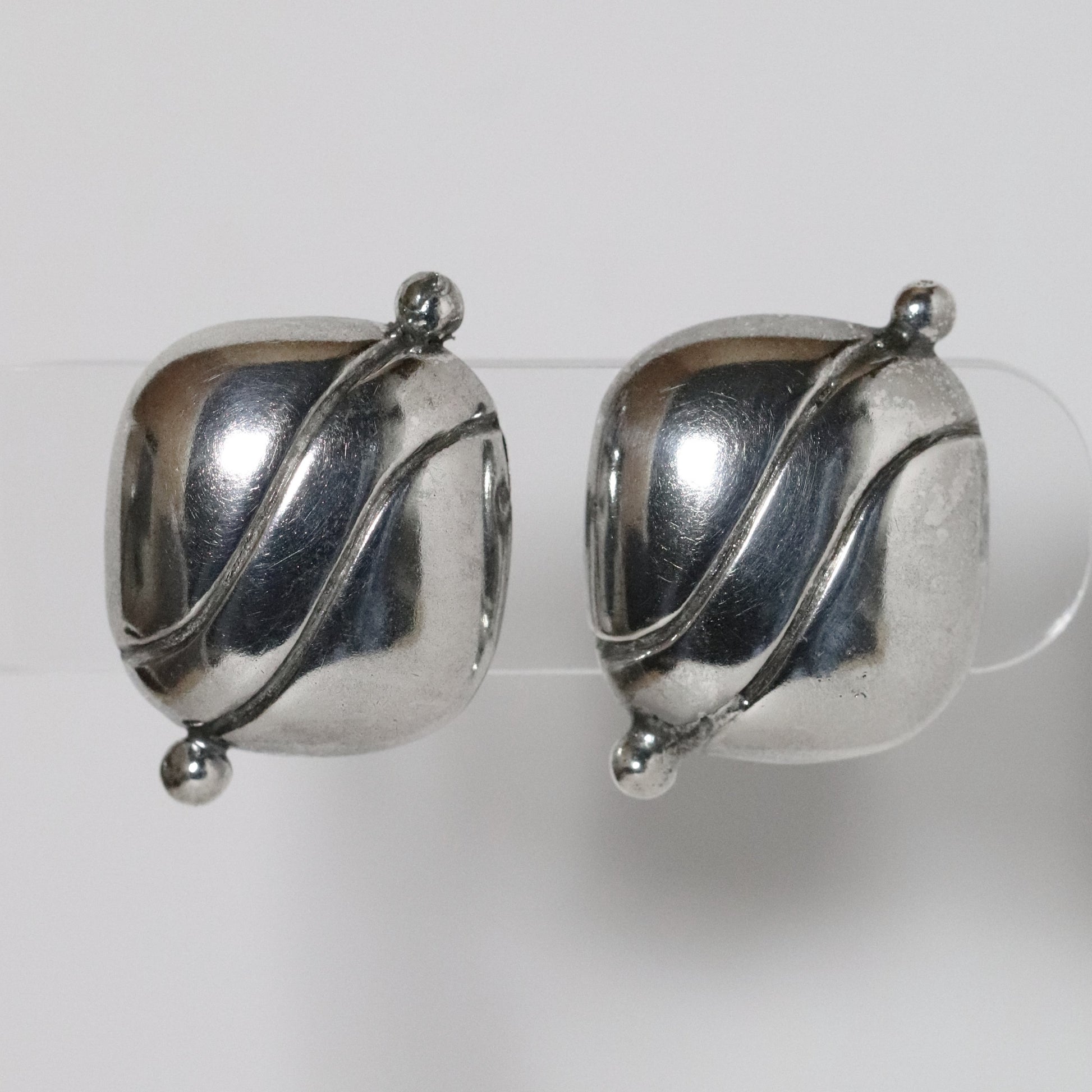 Vintage William Spratling Jewelry | Iconic Pillow Earrings Mexico - Carmel Fine Silver Jewelry