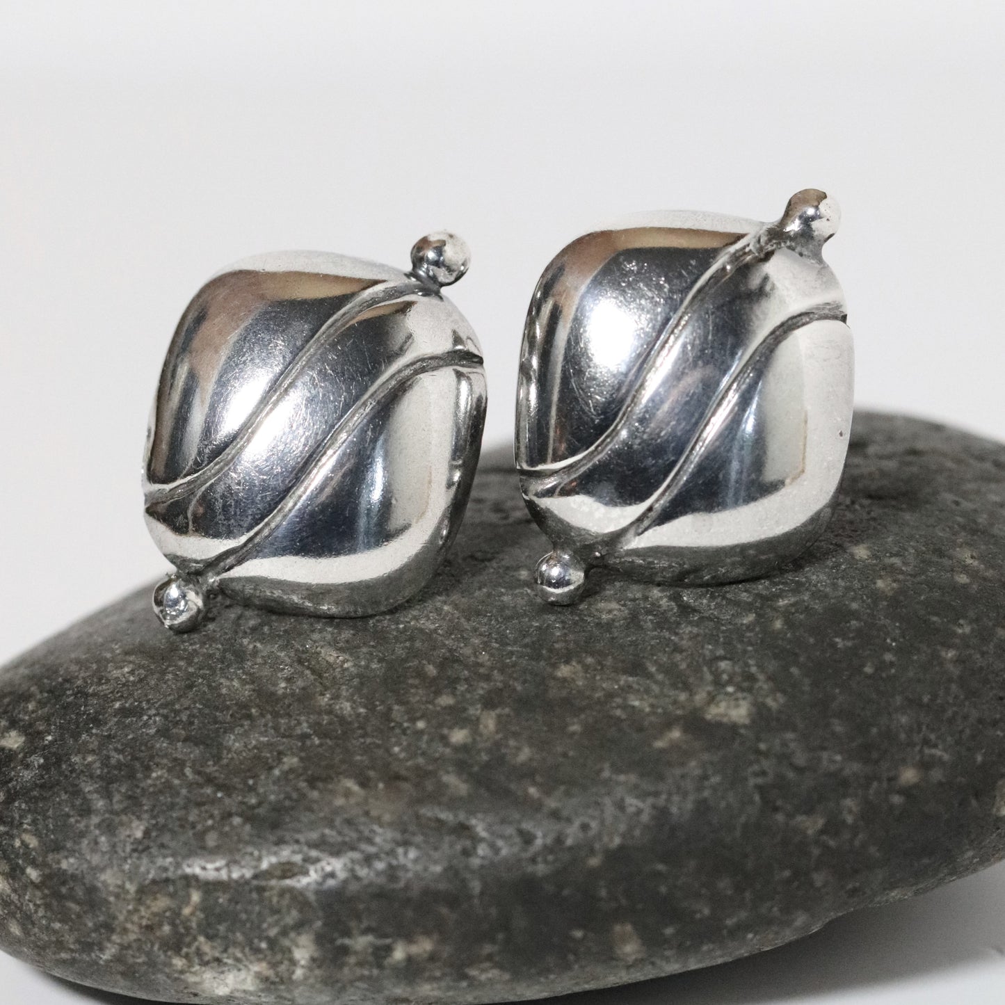 Vintage William Spratling Jewelry | Iconic Pillow Earrings Mexico - Carmel Fine Silver Jewelry