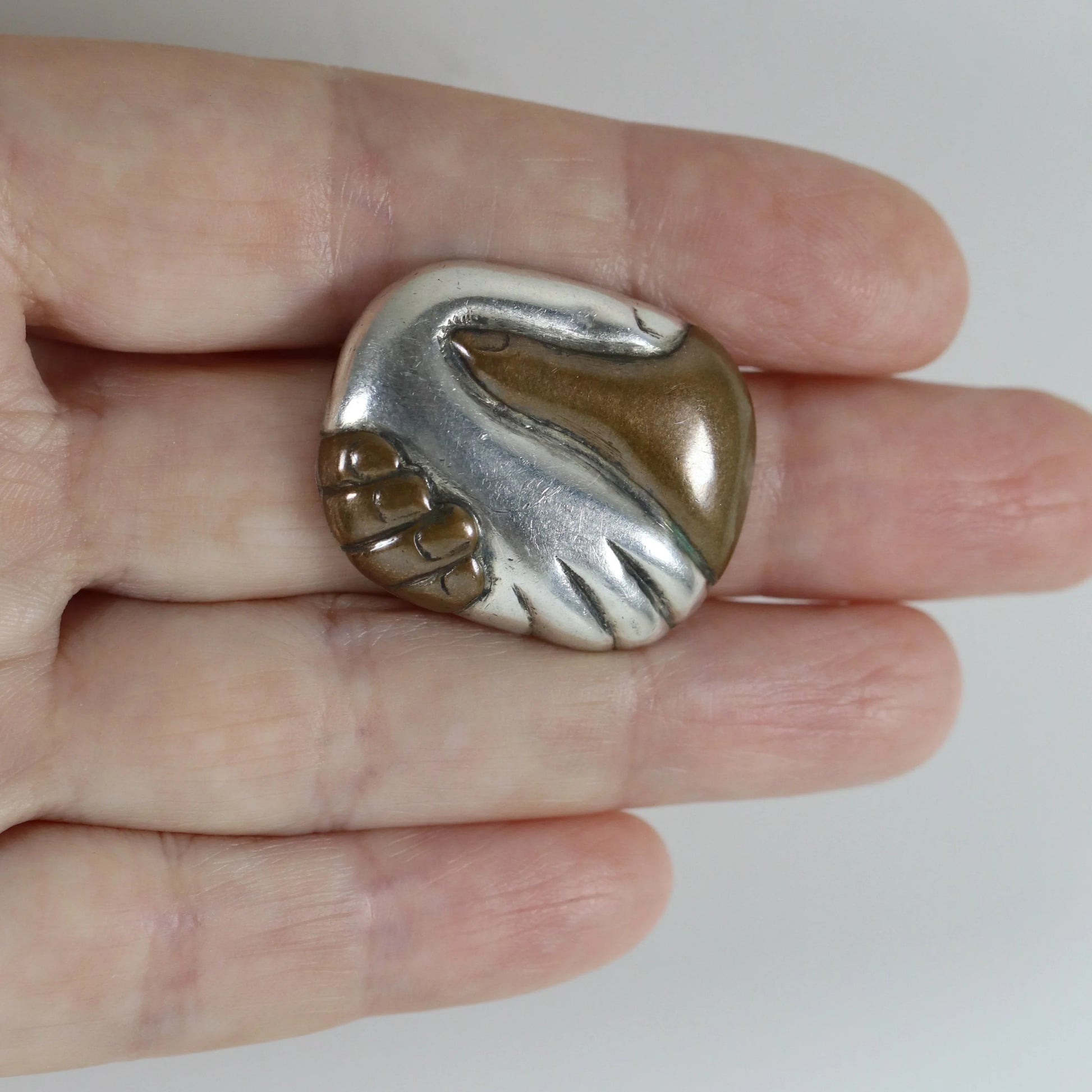 Vintage William Spratling Jewelry | Married Metal Continental Solidarity Brooch Mexico - Carmel Fine Silver Jewelry