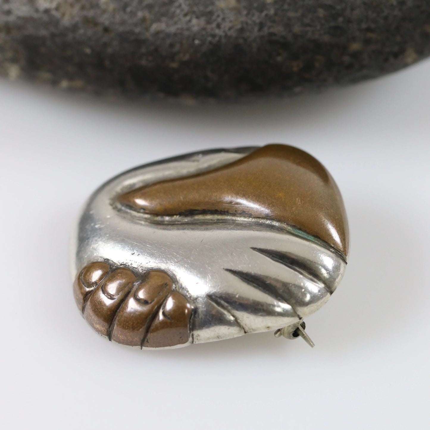 Vintage William Spratling Jewelry | Married Metal Continental Solidarity Brooch Mexico - Carmel Fine Silver Jewelry