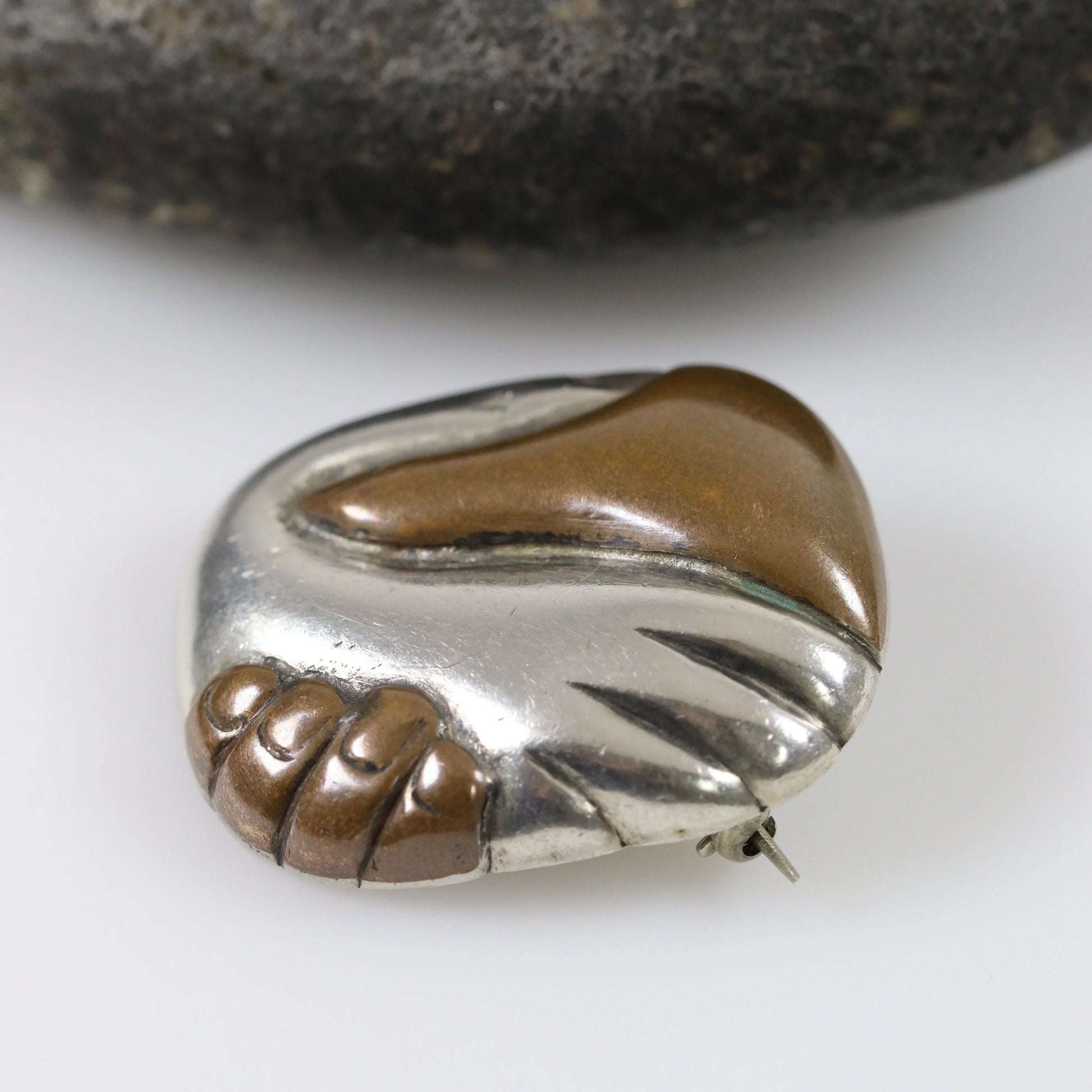 Vintage William Spratling Jewelry | Married Metal Continental Solidarity Brooch Mexico - Carmel Fine Silver Jewelry