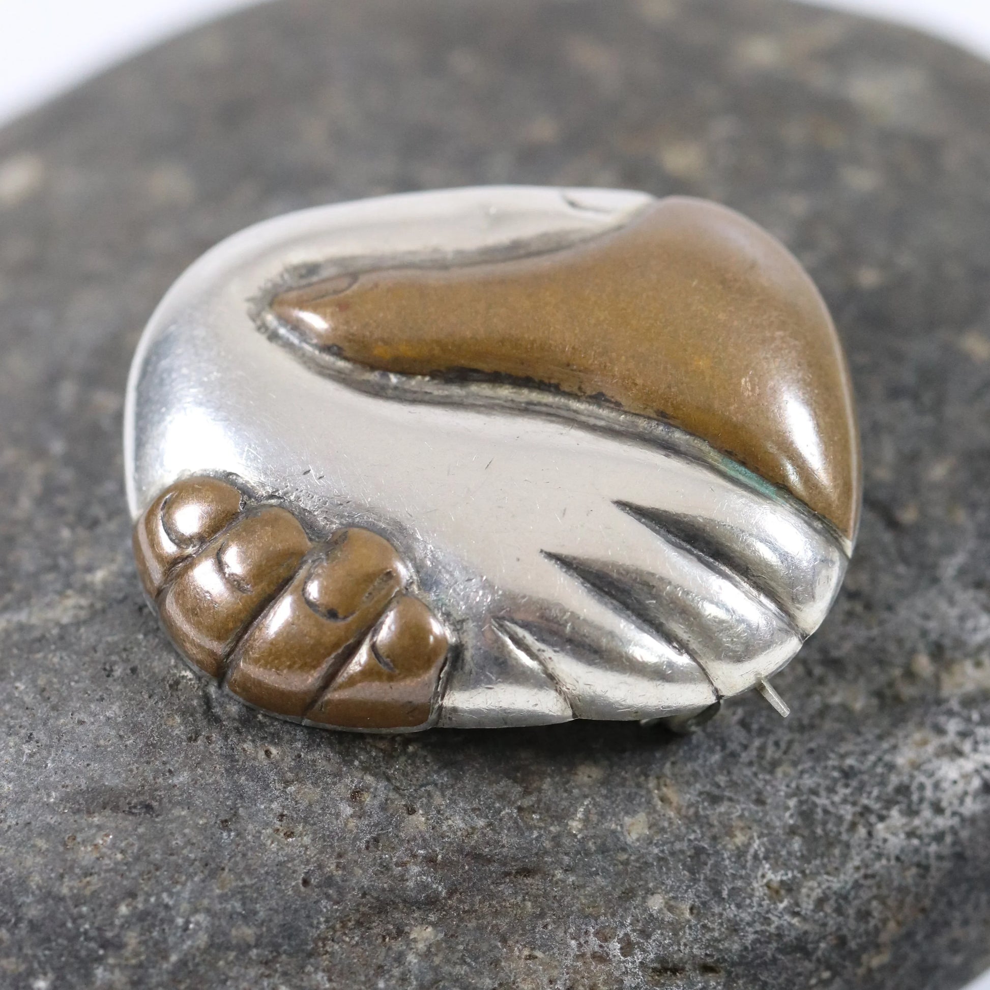 Vintage William Spratling Jewelry | Married Metal Continental Solidarity Brooch Mexico - Carmel Fine Silver Jewelry