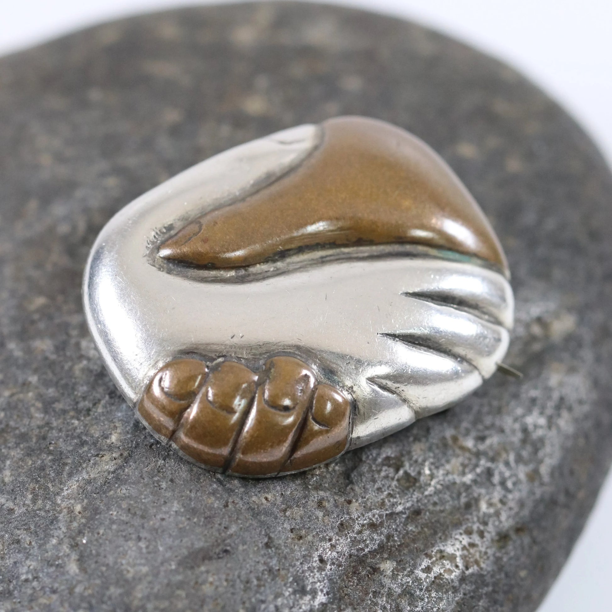 Vintage William Spratling Jewelry | Married Metal Continental Solidarity Brooch Mexico - Carmel Fine Silver Jewelry