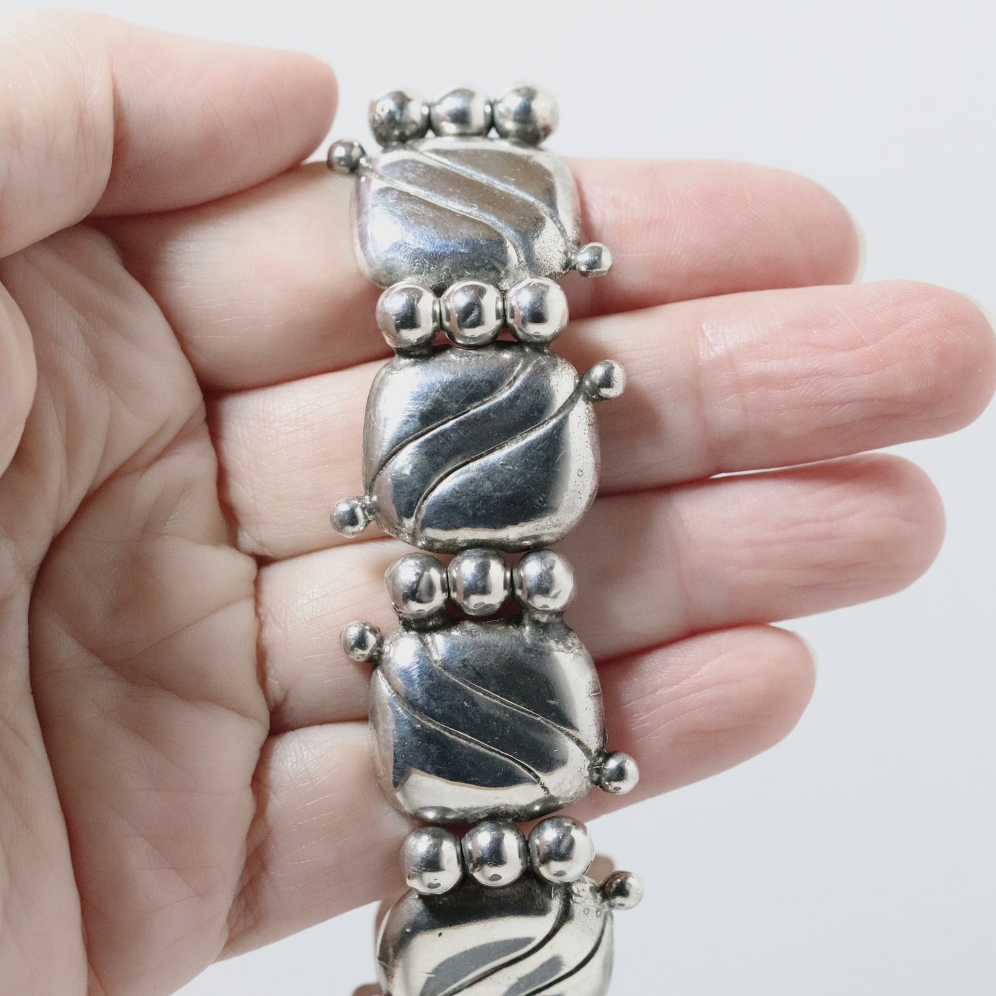 Vintage William Spratling Jewelry | Pillow Bracelet Mexico Silver 1940s - Carmel Fine Silver Jewelry