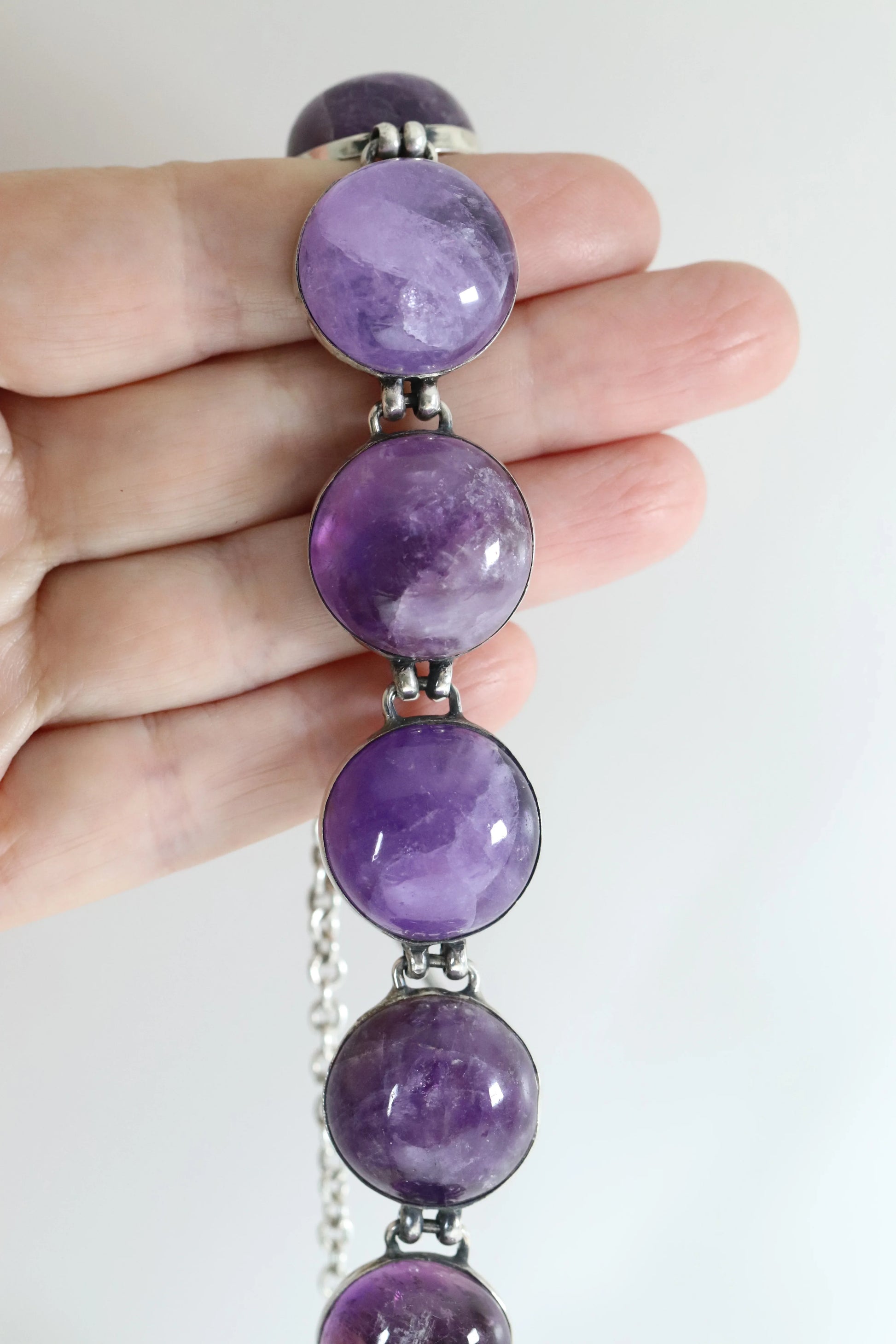 Vintage William Spratling Jewelry | Rare Amethyst Statement Bracelet 980 Sterling Silver Mexico - Carmel Fine Silver Jewelry
