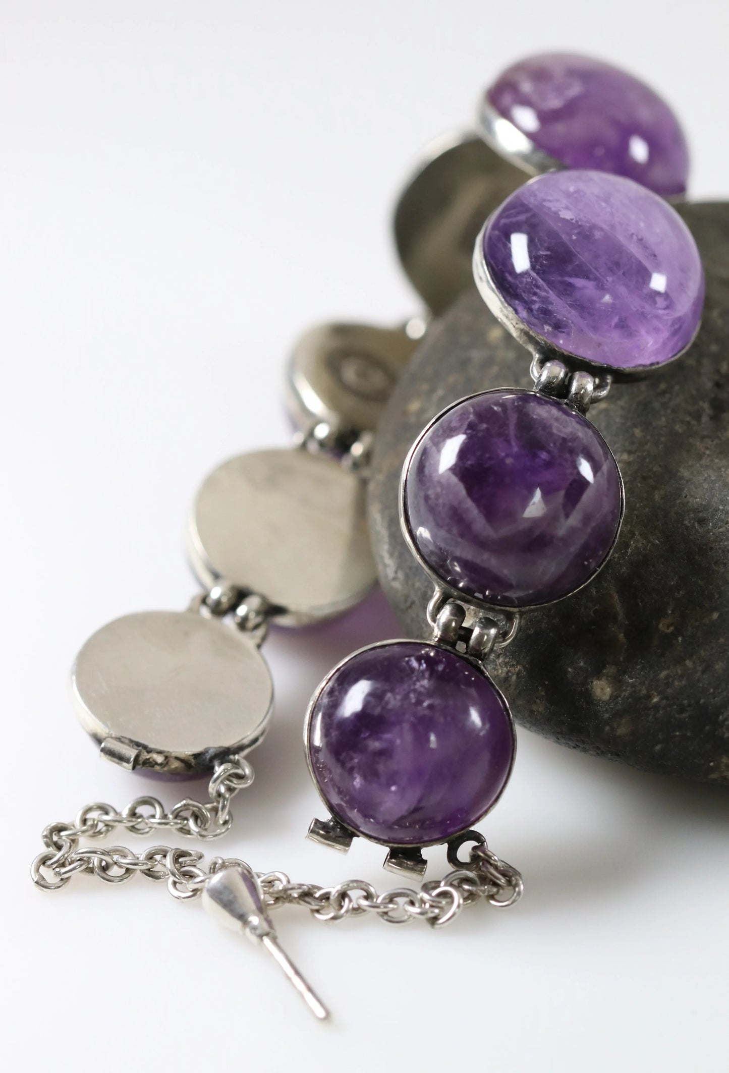Vintage William Spratling Jewelry | Rare Amethyst Statement Bracelet 980 Sterling Silver Mexico - Carmel Fine Silver Jewelry