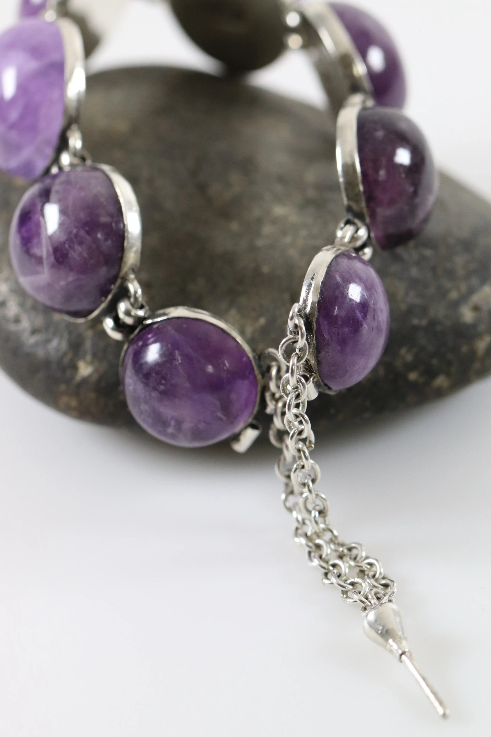 Vintage William Spratling Jewelry | Rare Amethyst Statement Bracelet 980 Sterling Silver Mexico - Carmel Fine Silver Jewelry