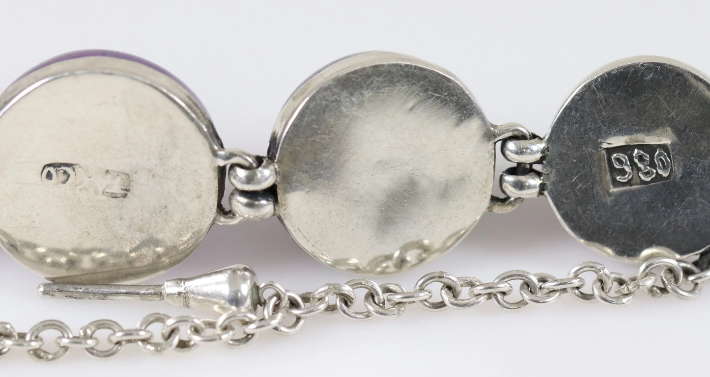 Vintage William Spratling Jewelry | Rare Amethyst Statement Bracelet 980 Sterling Silver Mexico - Carmel Fine Silver Jewelry