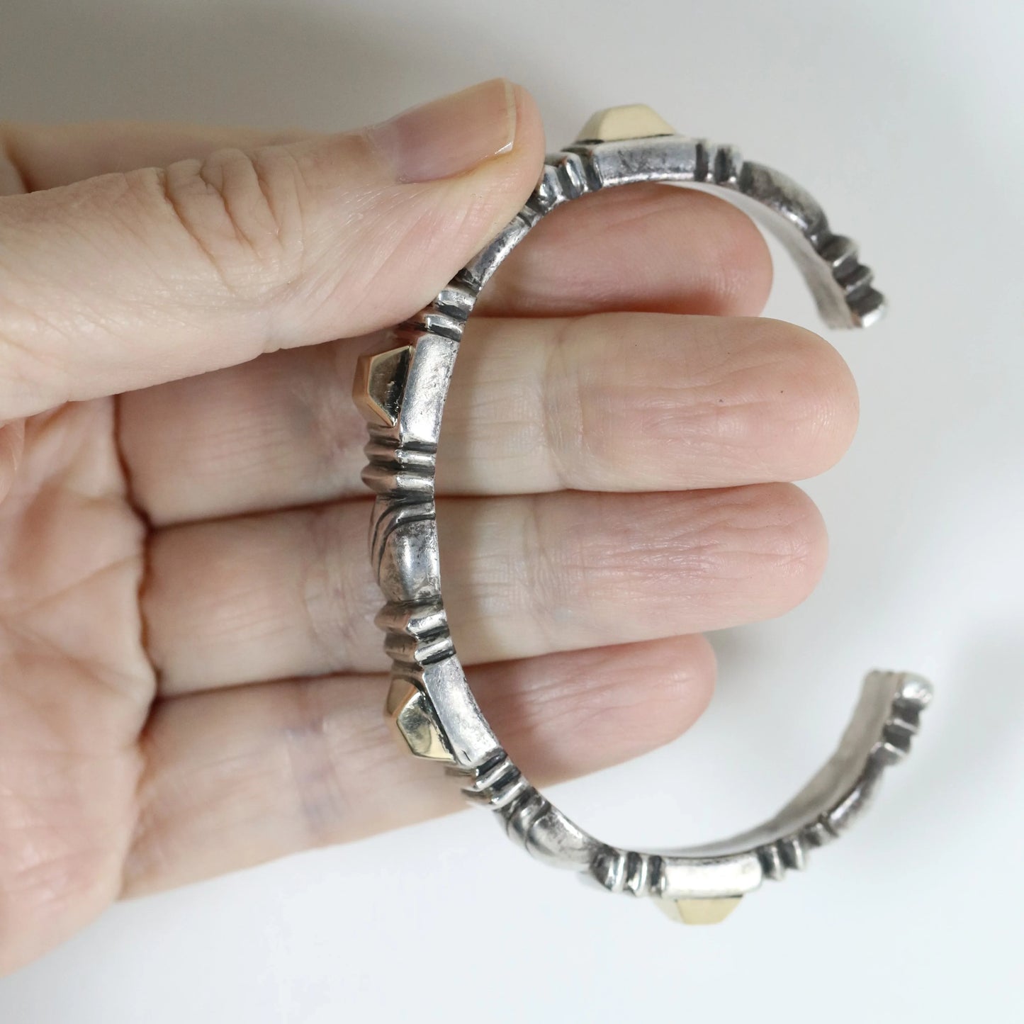 Vintage William Spratling Jewelry | Rare Taxco Handcrafted Gold Gilded Cuff 980 Sterling Silver Cuff Bracelet Mexico - Carmel Fine Silver Jewelry