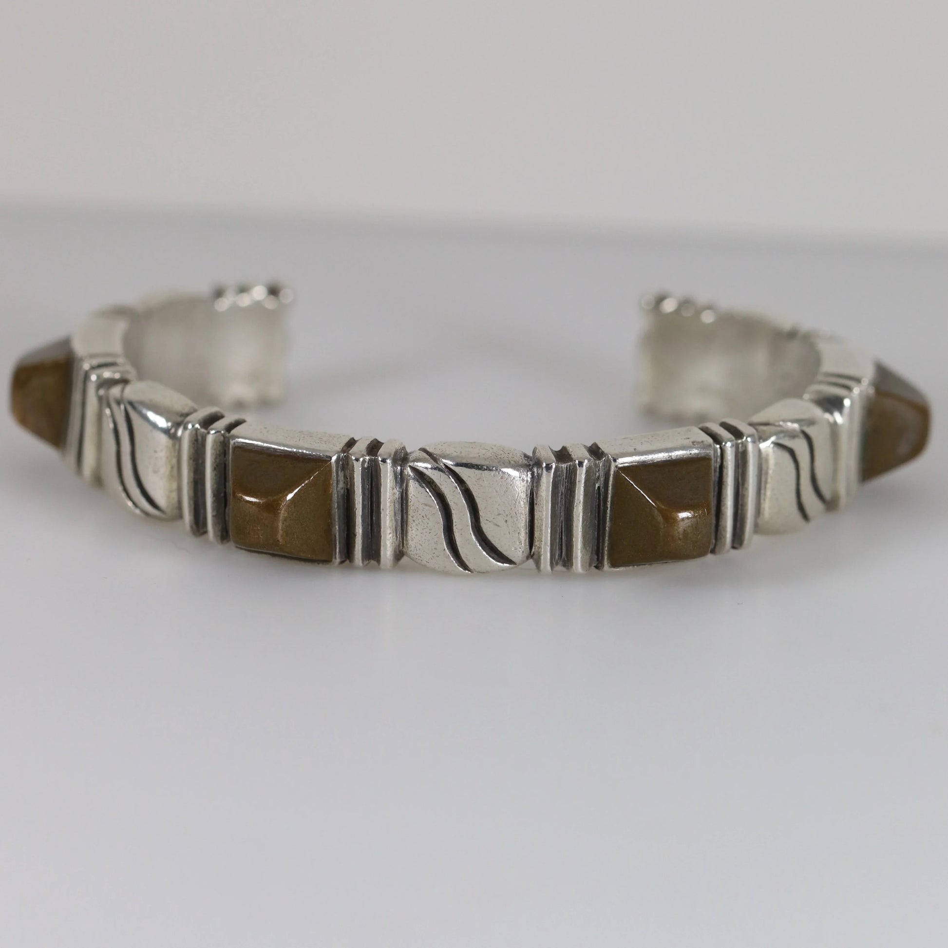 Vintage William Spratling Jewelry | Solid Sterling Silver Copper Trimmed Silver Cuff Mexico - Carmel Fine Silver Jewelry