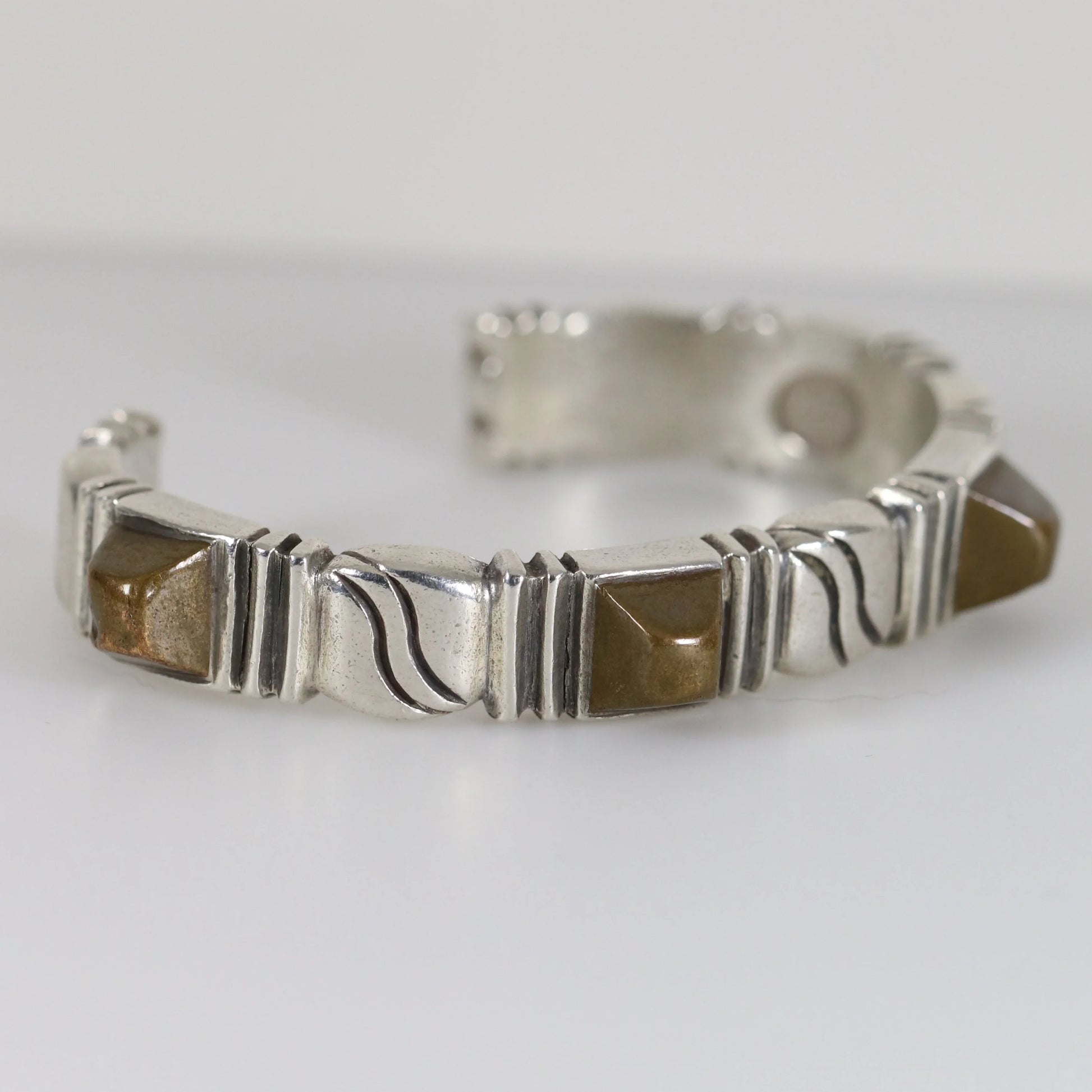 Vintage William Spratling Jewelry | Solid Sterling Silver Copper Trimmed Silver Cuff Mexico - Carmel Fine Silver Jewelry