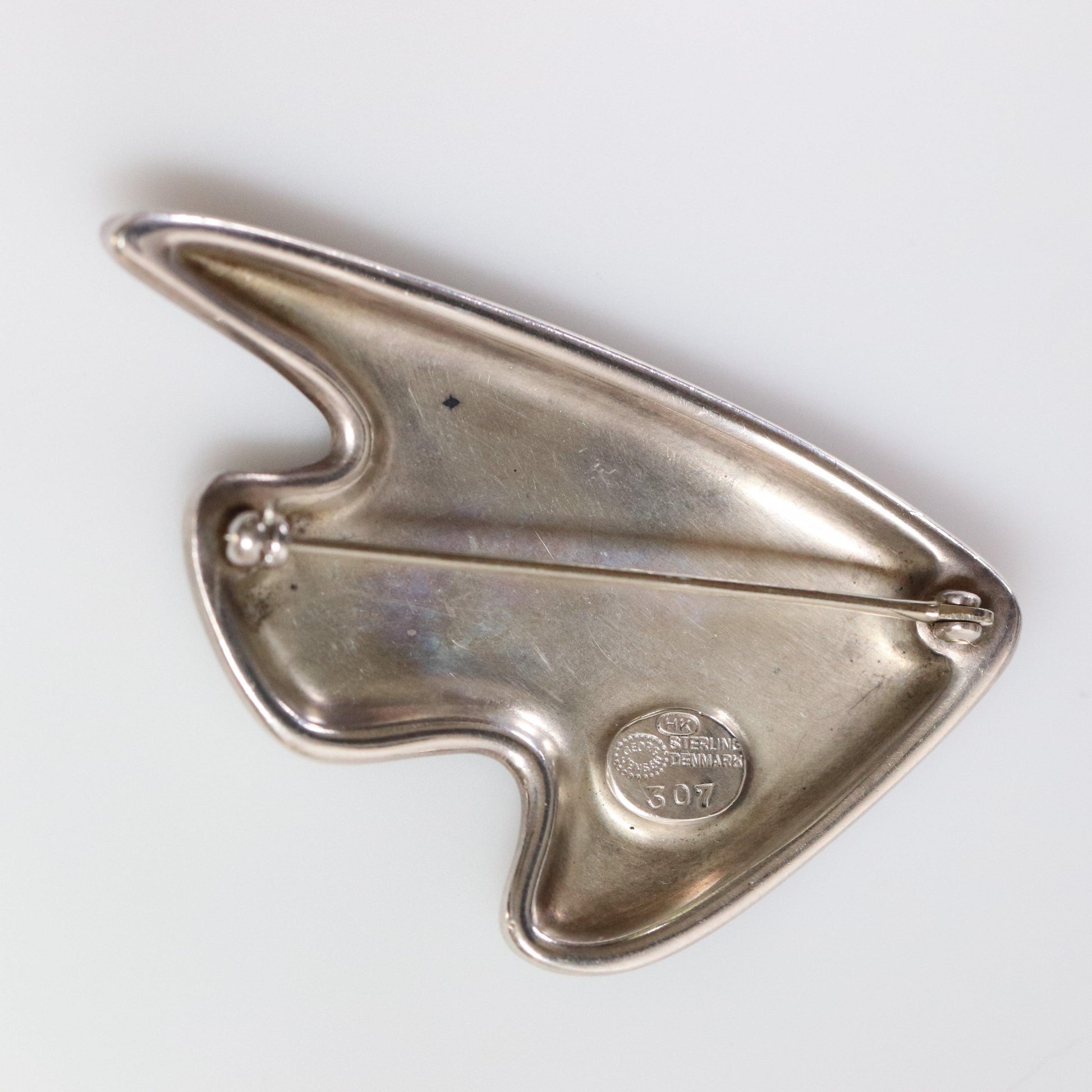 Georg Jensen Jewelry | Enamel Fish Modernist Silver Vintage Brooch 307 - Carmel Fine Silver Jewelry