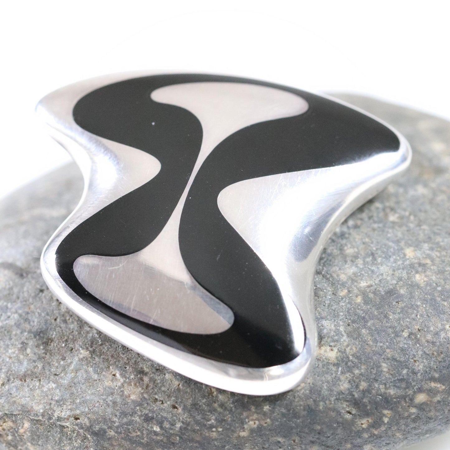 Georg Jensen Jewelry | Enamel Modernist Pin Silver Vintage Brooch 315 - Carmel Fine Silver Jewelry