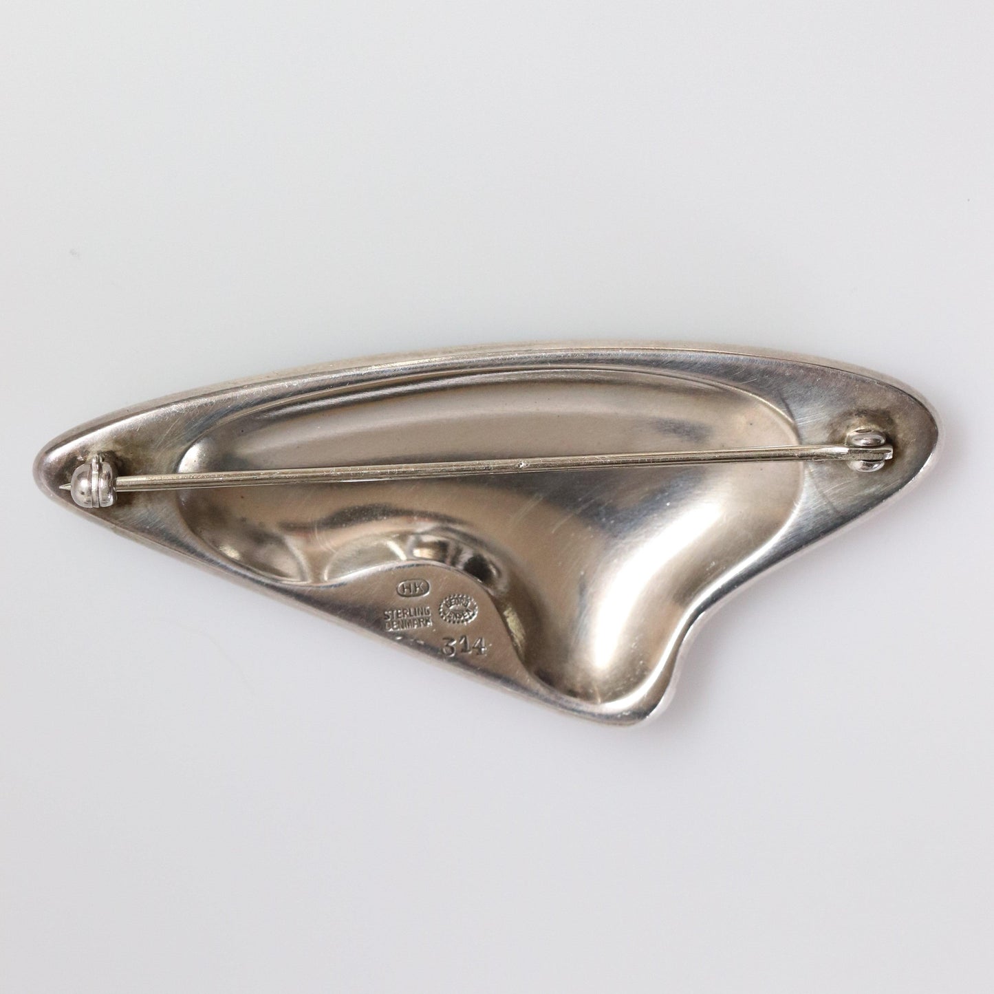 Georg Jensen Jewelry | Enamel Modernist Silver Vintage Brooch 314 - Carmel Fine Silver Jewelry